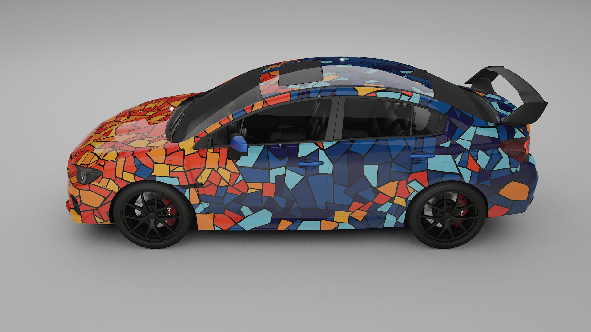 Subaru Impreza WRX Sti VA prefacelift pre-LCI BARCELONA – Ontworpen Wrap PPF Kit van Printbaar Polyurethaanfolie