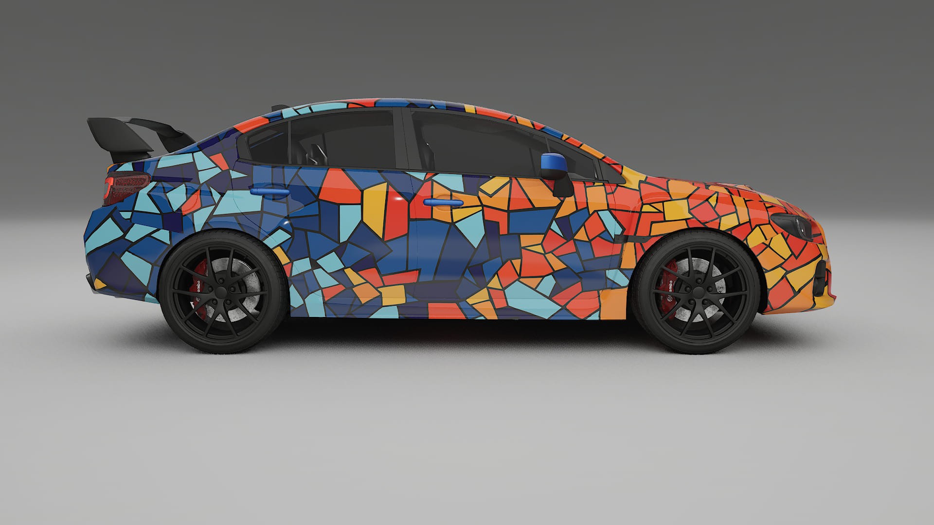 Subaru Impreza WRX Sti VA prefacelift pre-LCI BARCELONA – Ontworpen Wrap PPF Kit van Printbaar Polyurethaanfolie