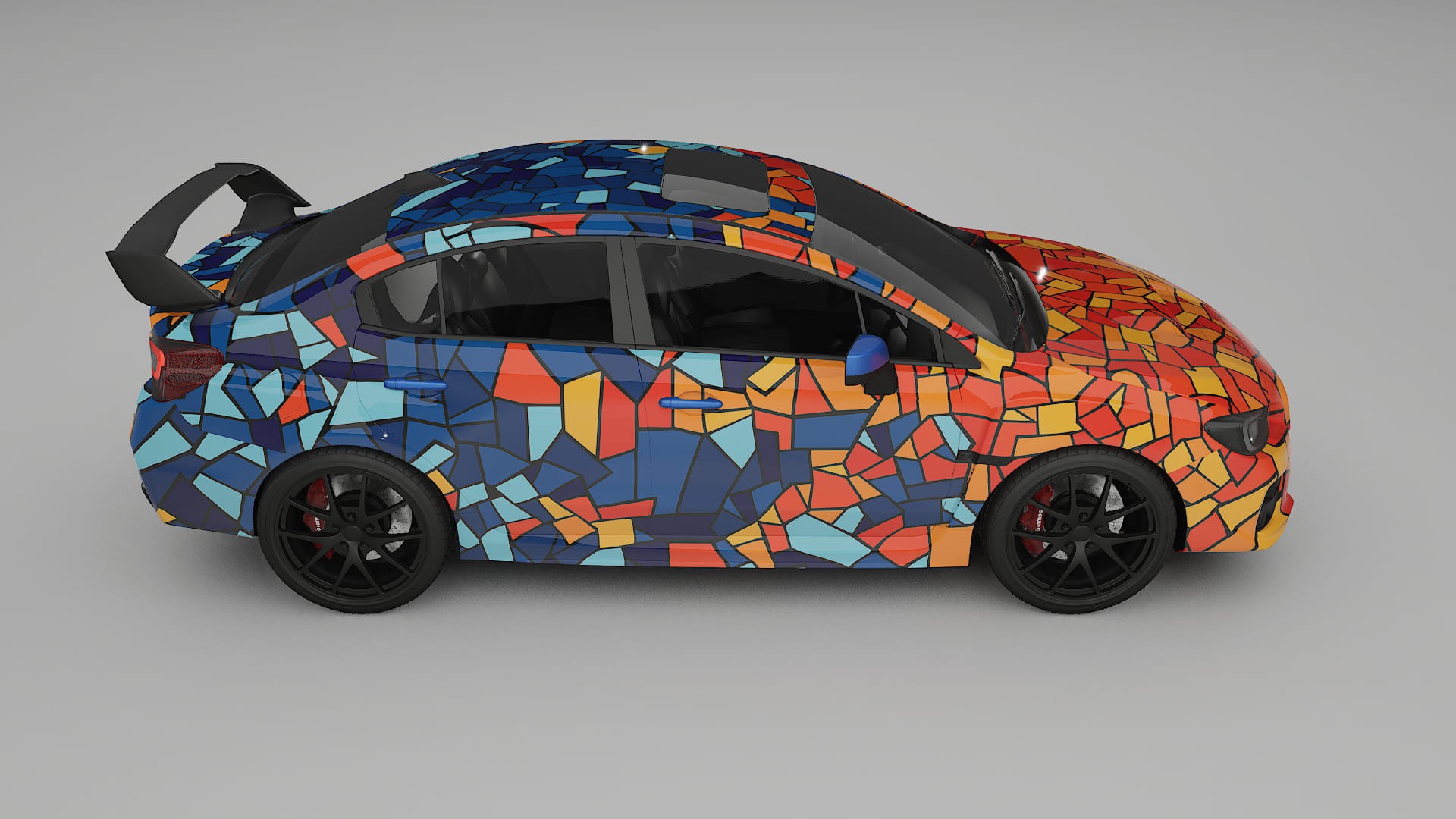 Subaru Impreza WRX Sti VA prefacelift pre-LCI BARCELONA – Ontworpen Wrap PPF Kit van Printbaar Polyurethaanfolie