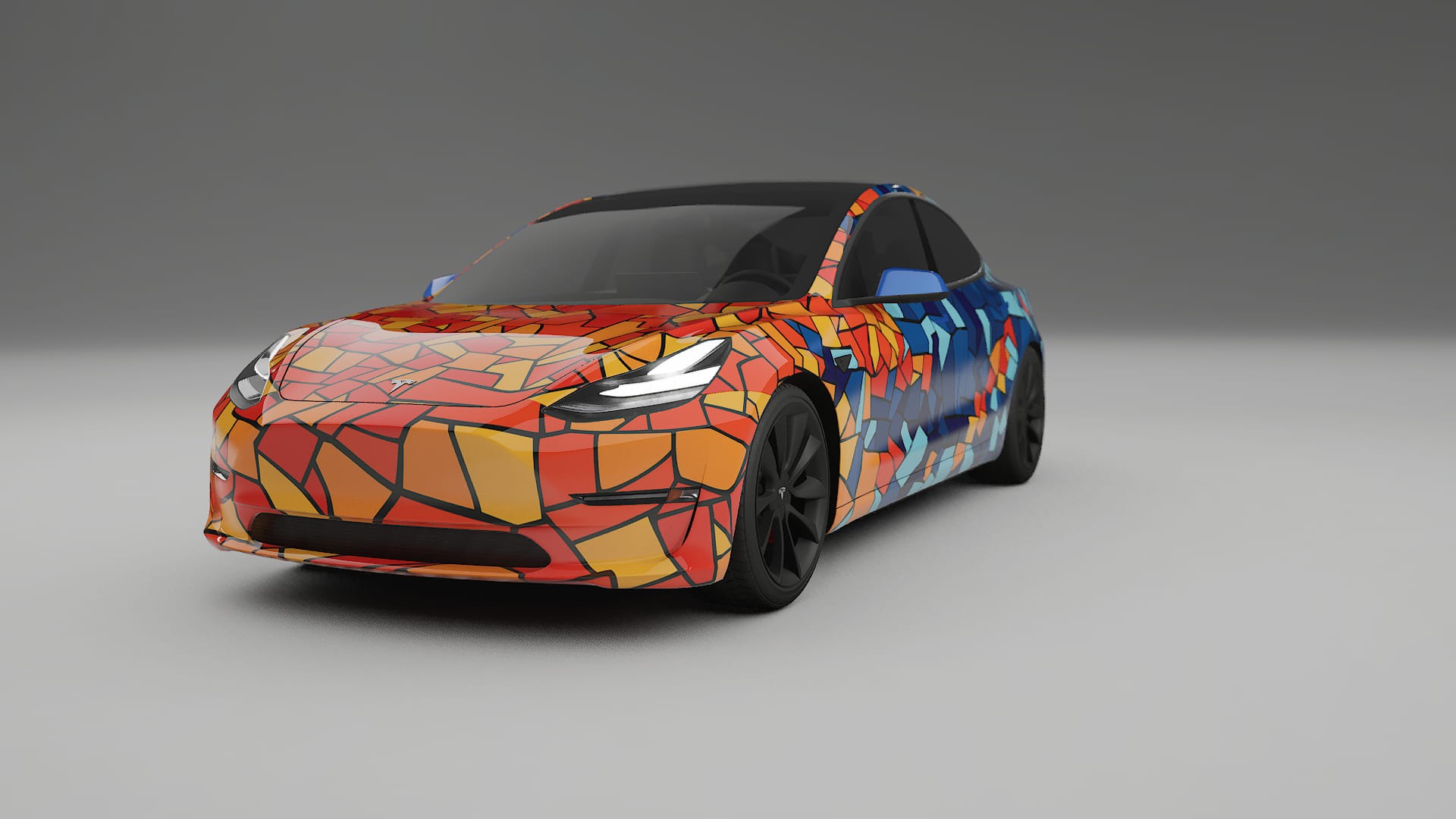 Tesla Model 3 BARCELONA – Ontworpen Wrap PPF Kit van Printbaar Polyurethaanfolie