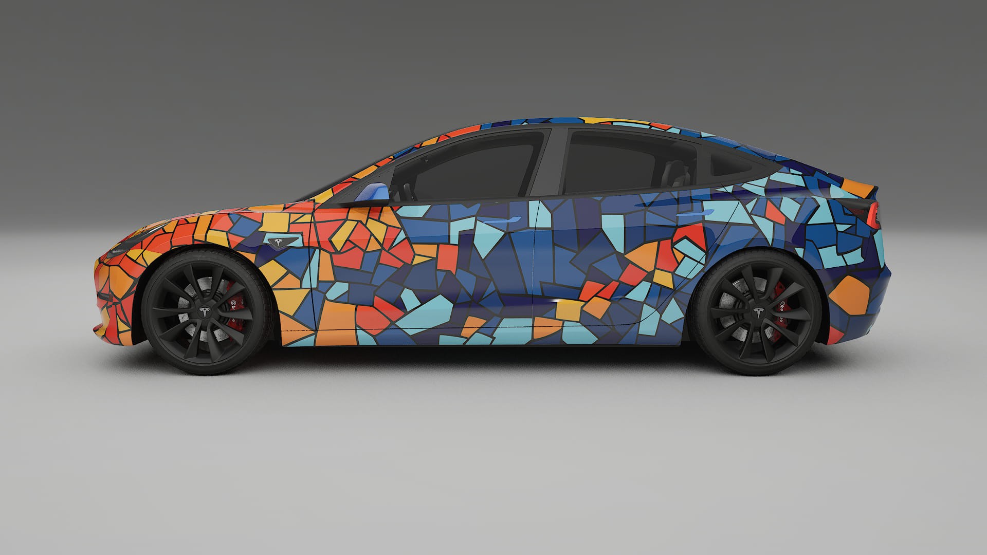 Tesla Model 3 BARCELONA – Ontworpen Wrap PPF Kit van Printbaar Polyurethaanfolie