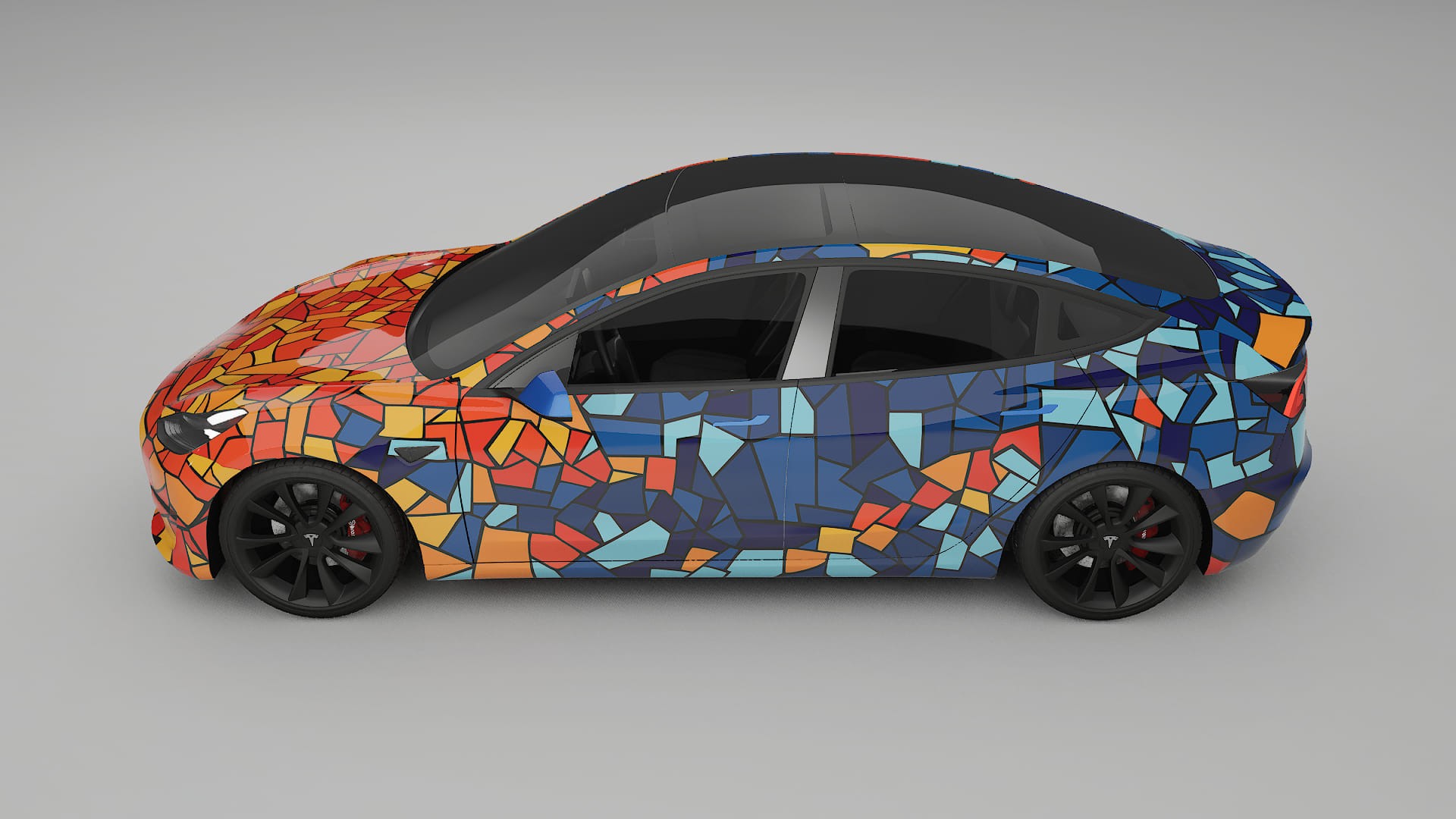 Tesla Model 3 BARCELONA – Ontworpen Wrap PPF Kit van Printbaar Polyurethaanfolie