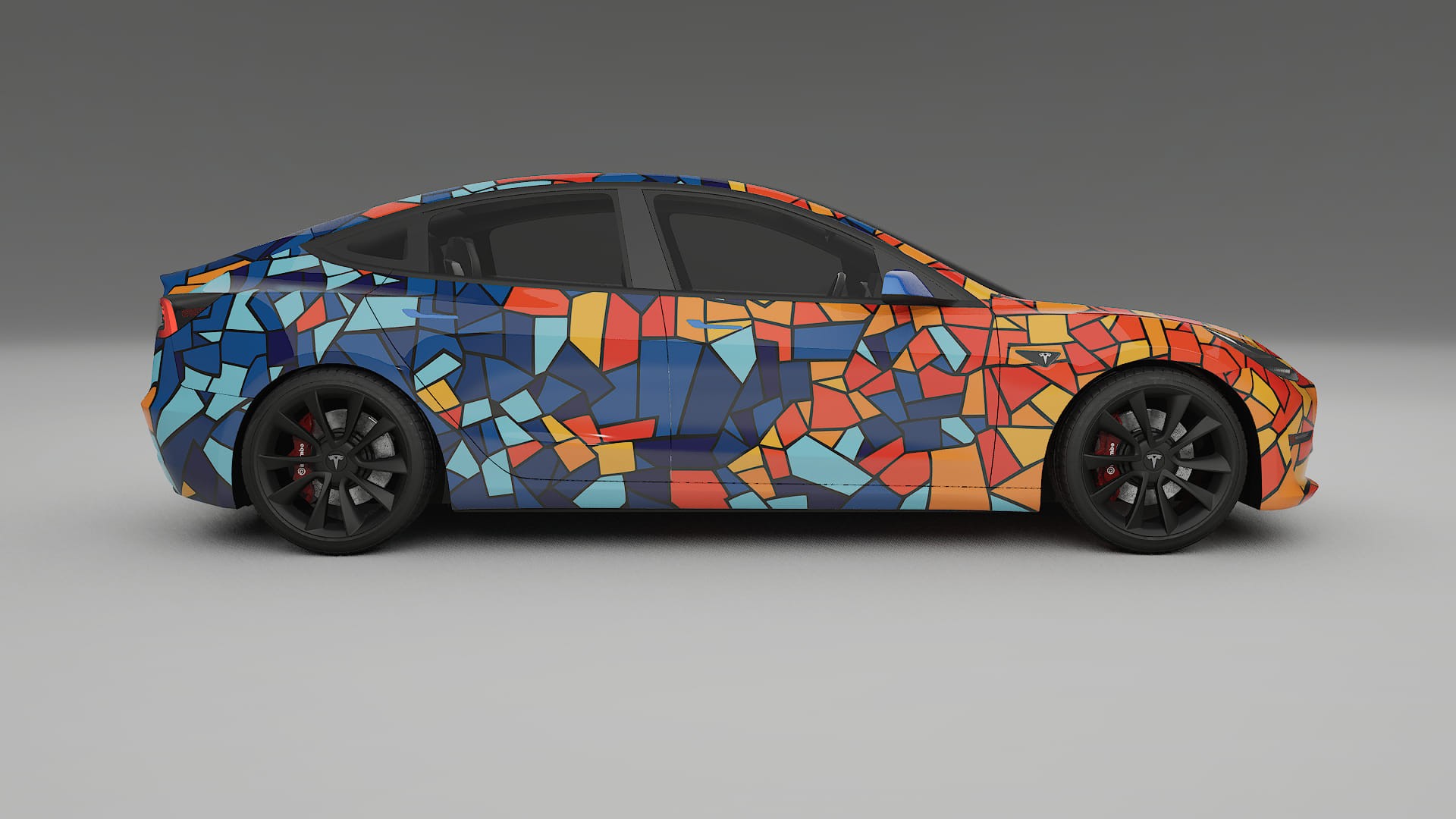 Tesla Model 3 BARCELONA – Ontworpen Wrap PPF Kit van Printbaar Polyurethaanfolie