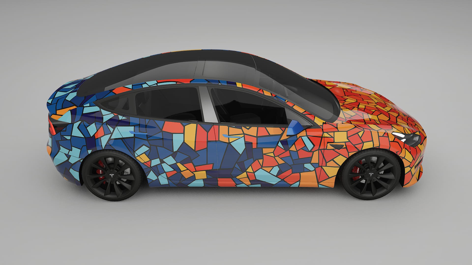 Tesla Model 3 BARCELONA – Ontworpen Wrap PPF Kit van Printbaar Polyurethaanfolie
