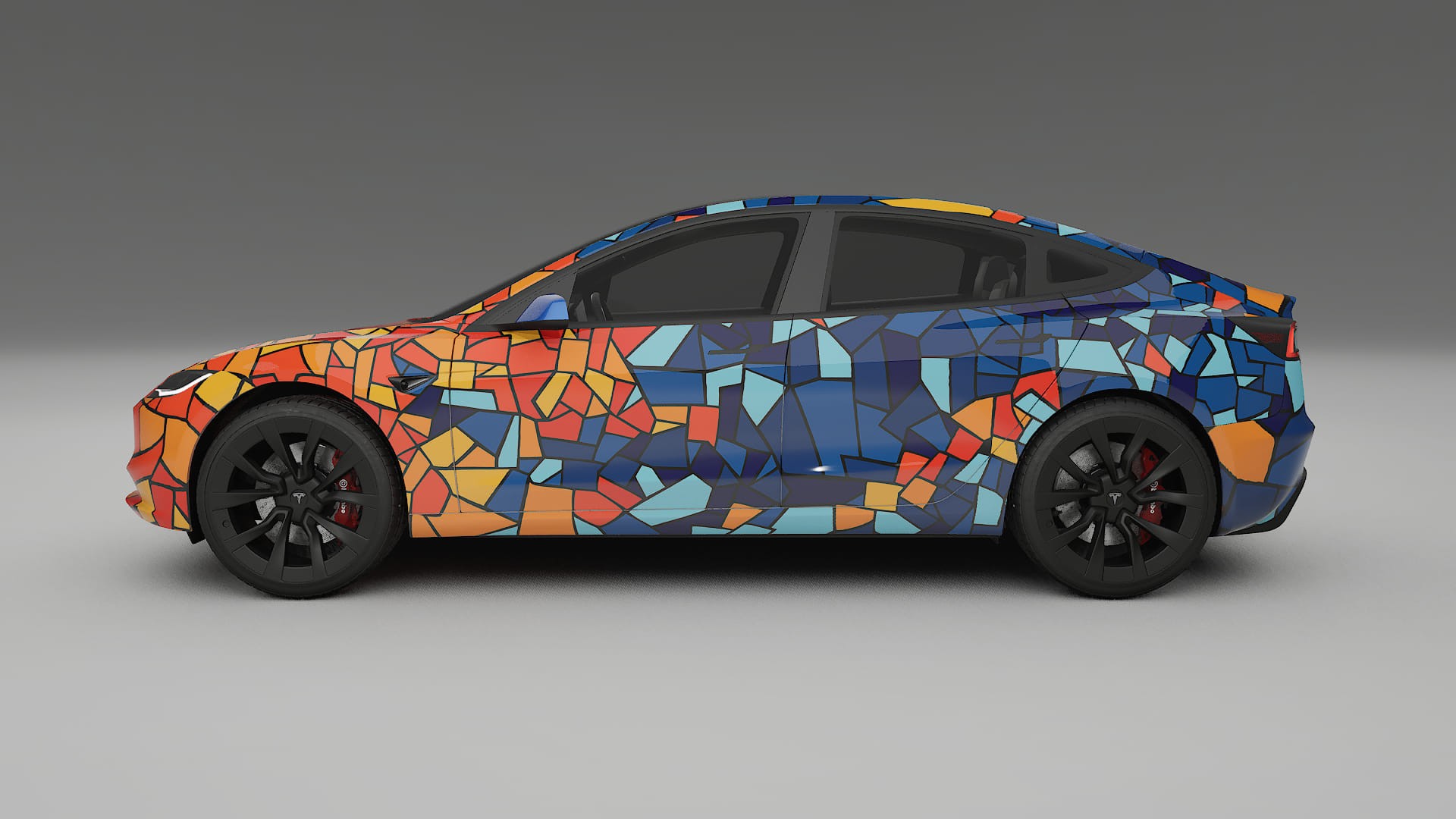 Tesla Model 3 Highland BARCELONA – Ontworpen Wrap PPF Kit van Printbaar Polyurethaanfolie