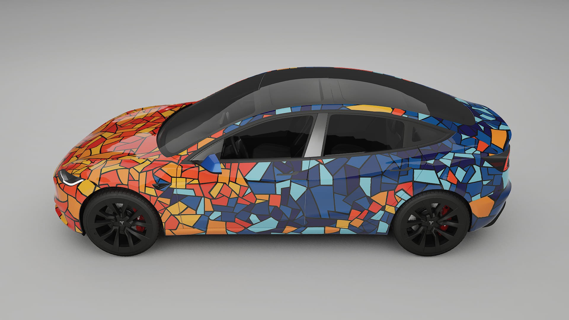Tesla Model 3 Highland BARCELONA – Ontworpen Wrap PPF Kit van Printbaar Polyurethaanfolie