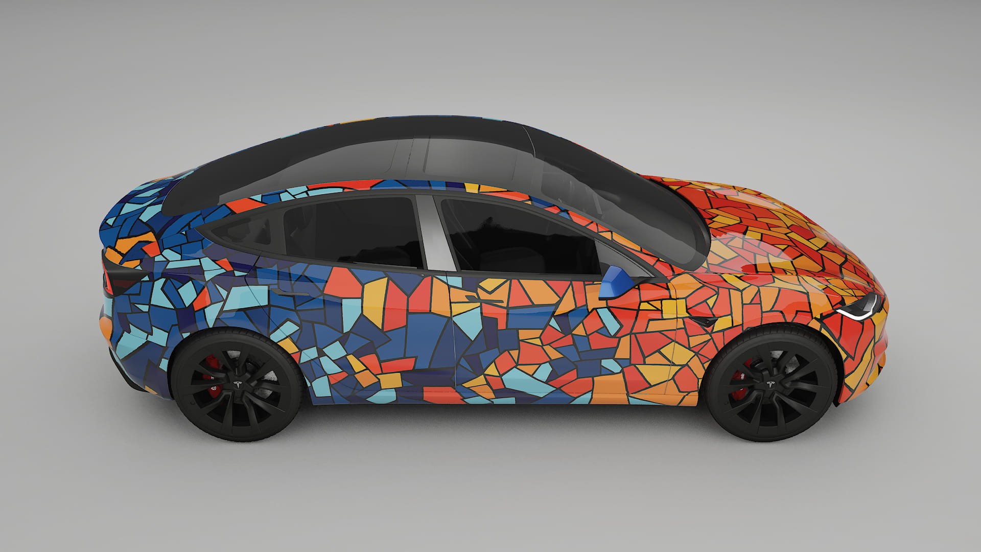 Tesla Model 3 Highland BARCELONA – Ontworpen Wrap PPF Kit van Printbaar Polyurethaanfolie
