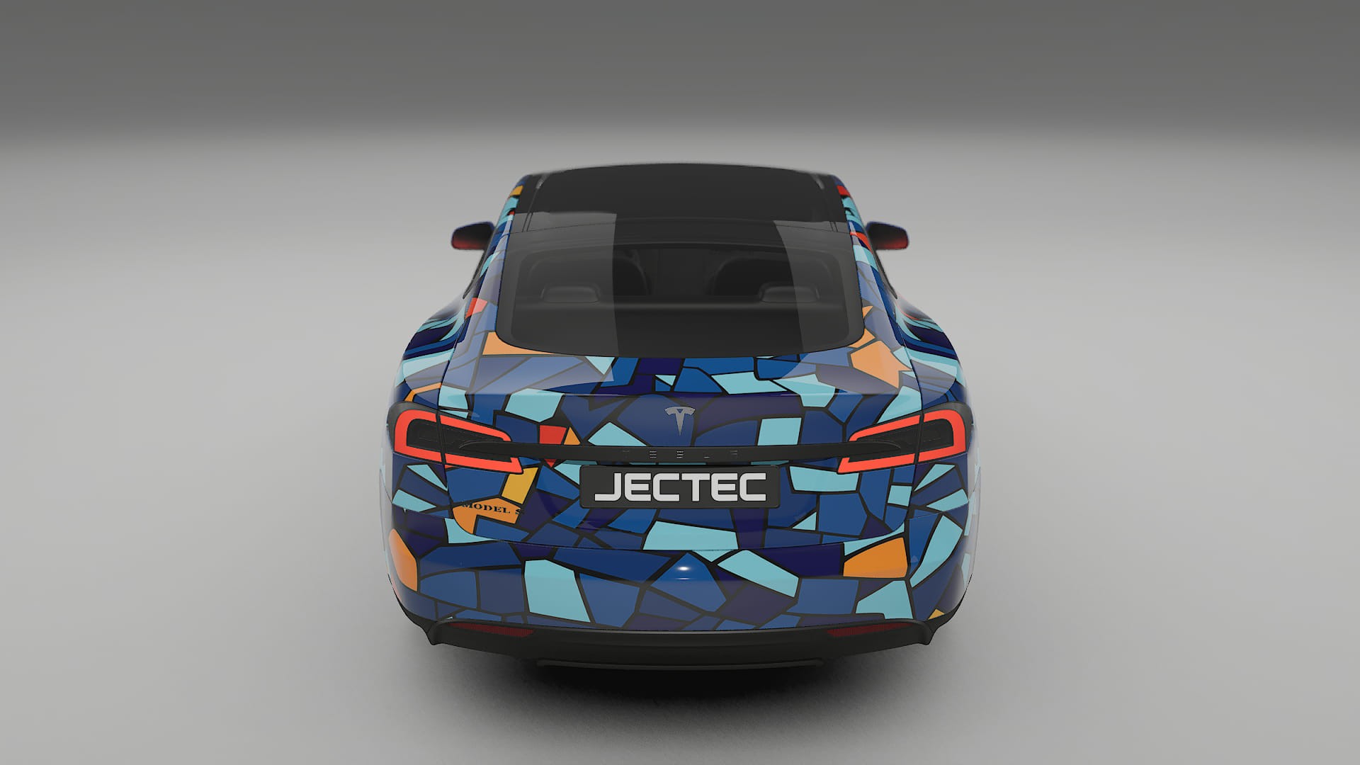 Tesla Model-S BARCELONA – Ontworpen Wrap PPF Kit van Printbaar Polyurethaanfolie