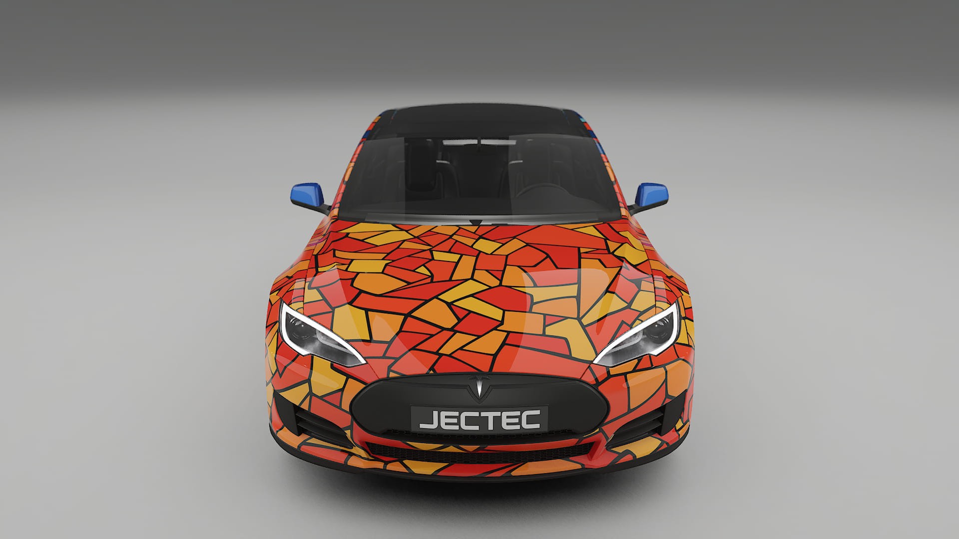 Tesla Model-S BARCELONA – Ontworpen Wrap PPF Kit van Printbaar Polyurethaanfolie