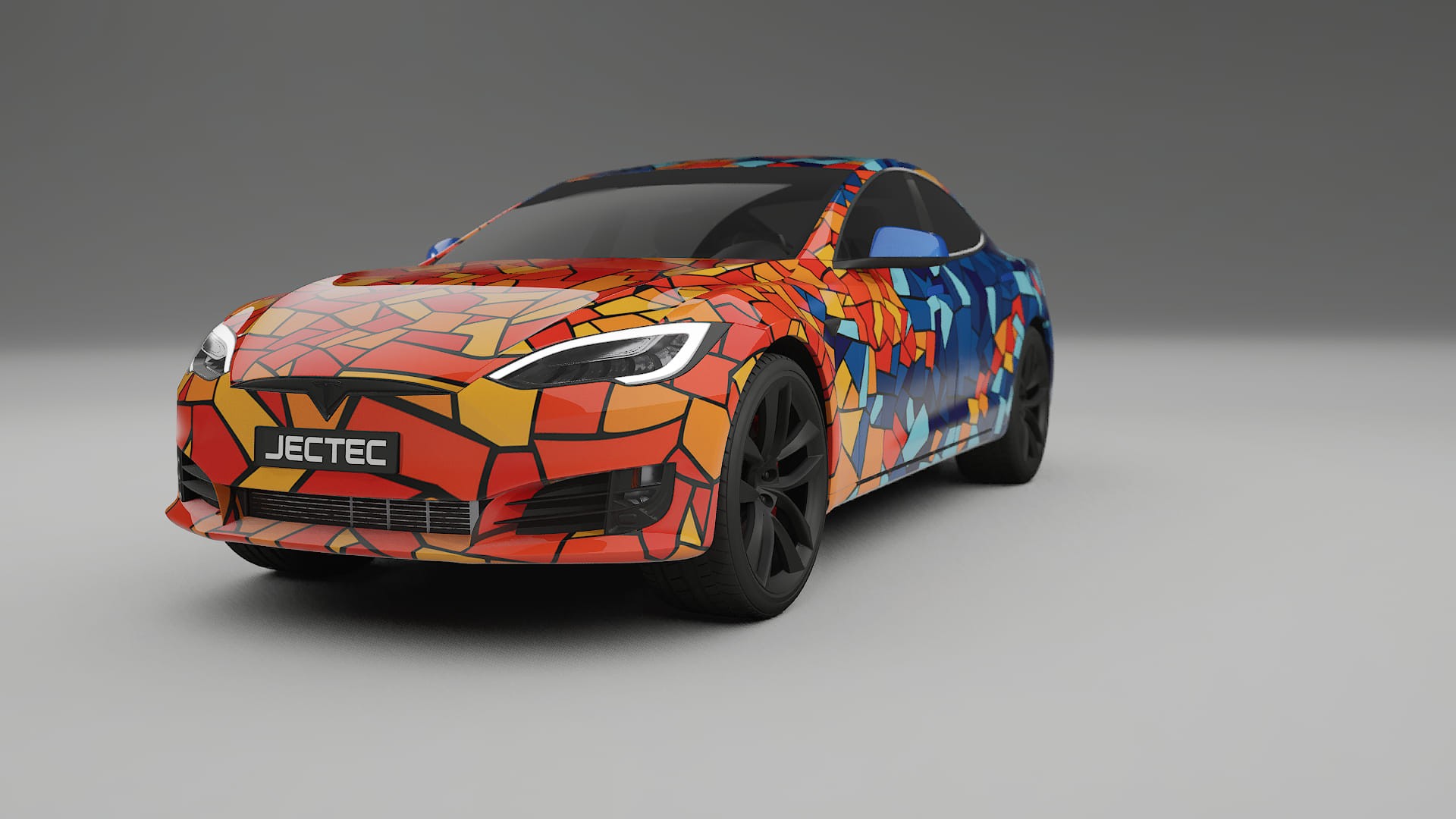 Tesla Model-S Refresh BARCELONA – Ontworpen Wrap PPF Kit van Printbaar Polyurethaanfolie