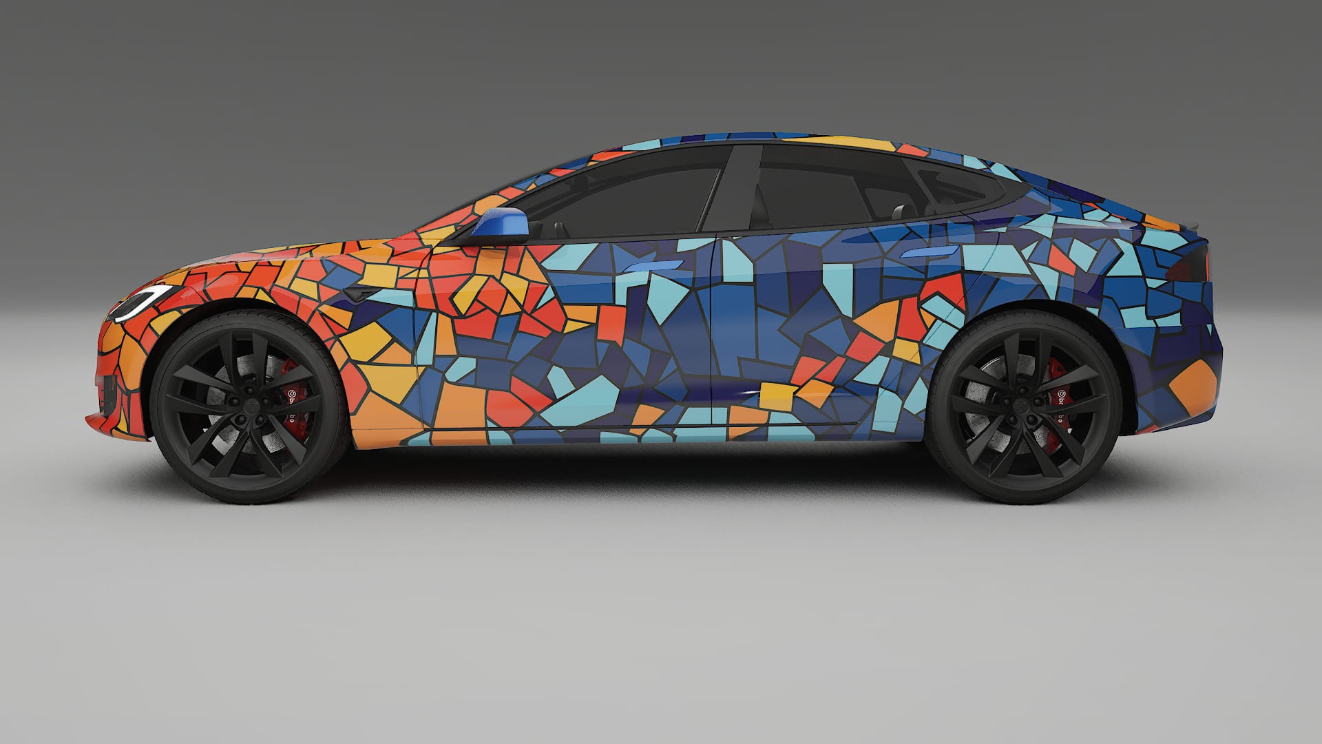 Tesla Model-S Refresh BARCELONA – Ontworpen Wrap PPF Kit van Printbaar Polyurethaanfolie