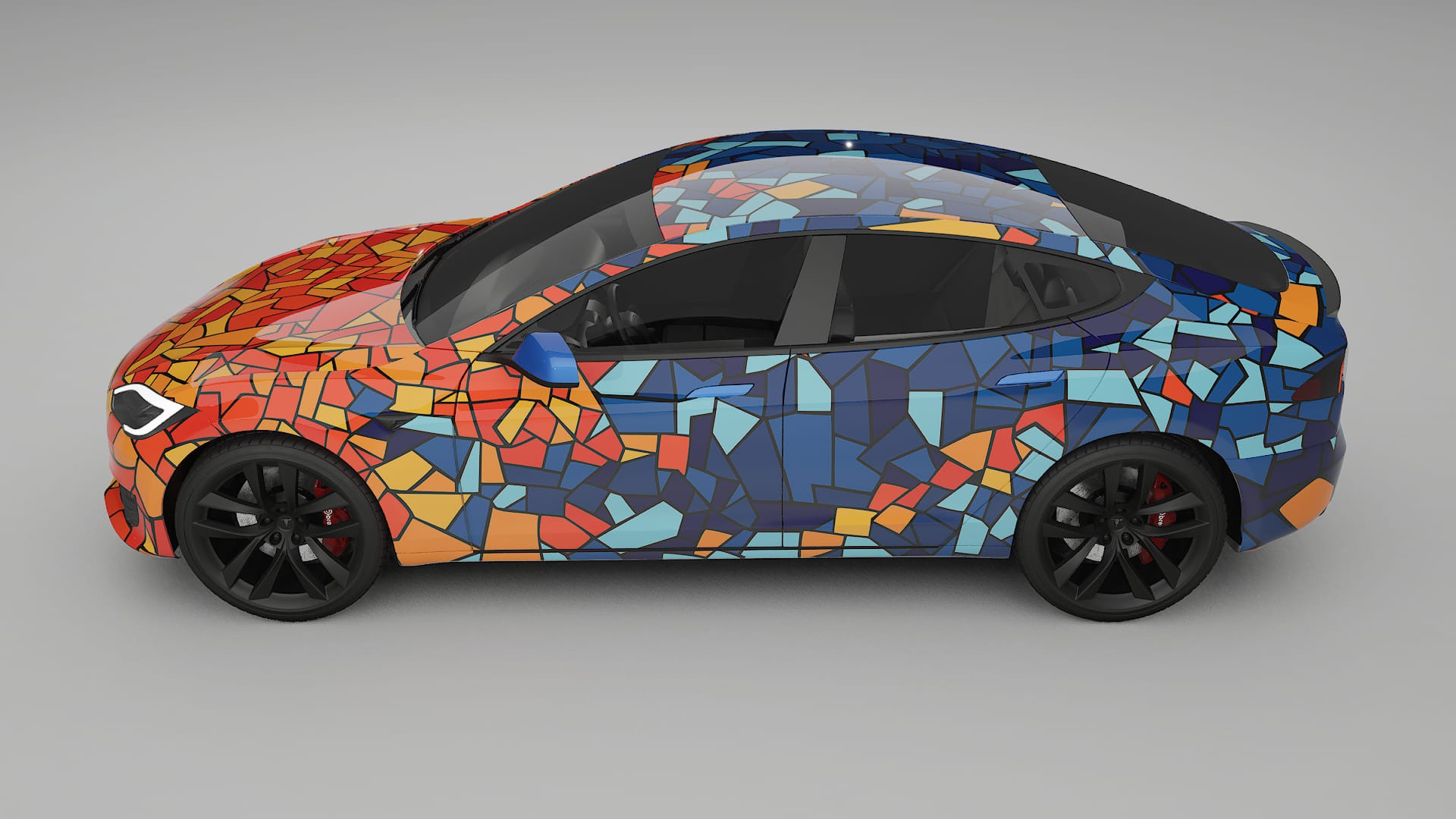 Tesla Model-S Refresh BARCELONA – Ontworpen Wrap PPF Kit van Printbaar Polyurethaanfolie