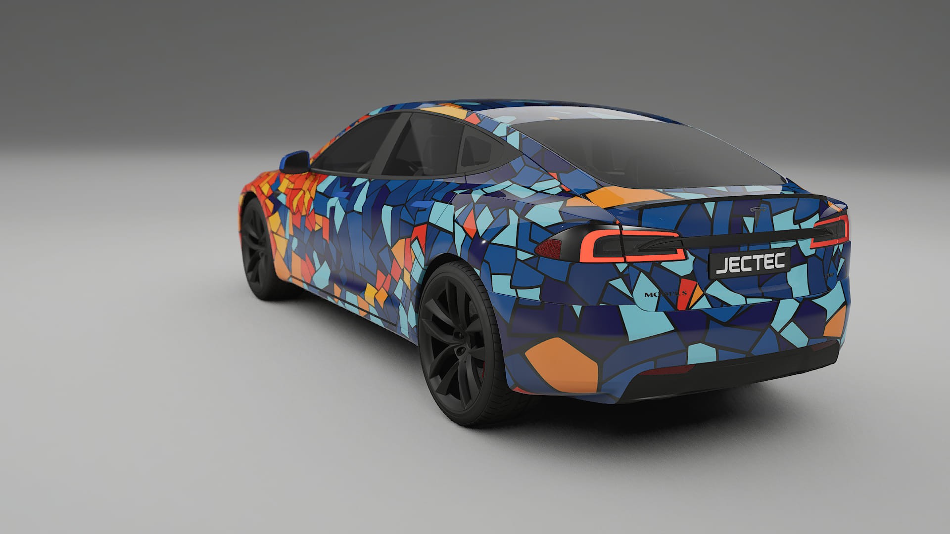 Tesla Model-S Refresh BARCELONA – Ontworpen Wrap PPF Kit van Printbaar Polyurethaanfolie