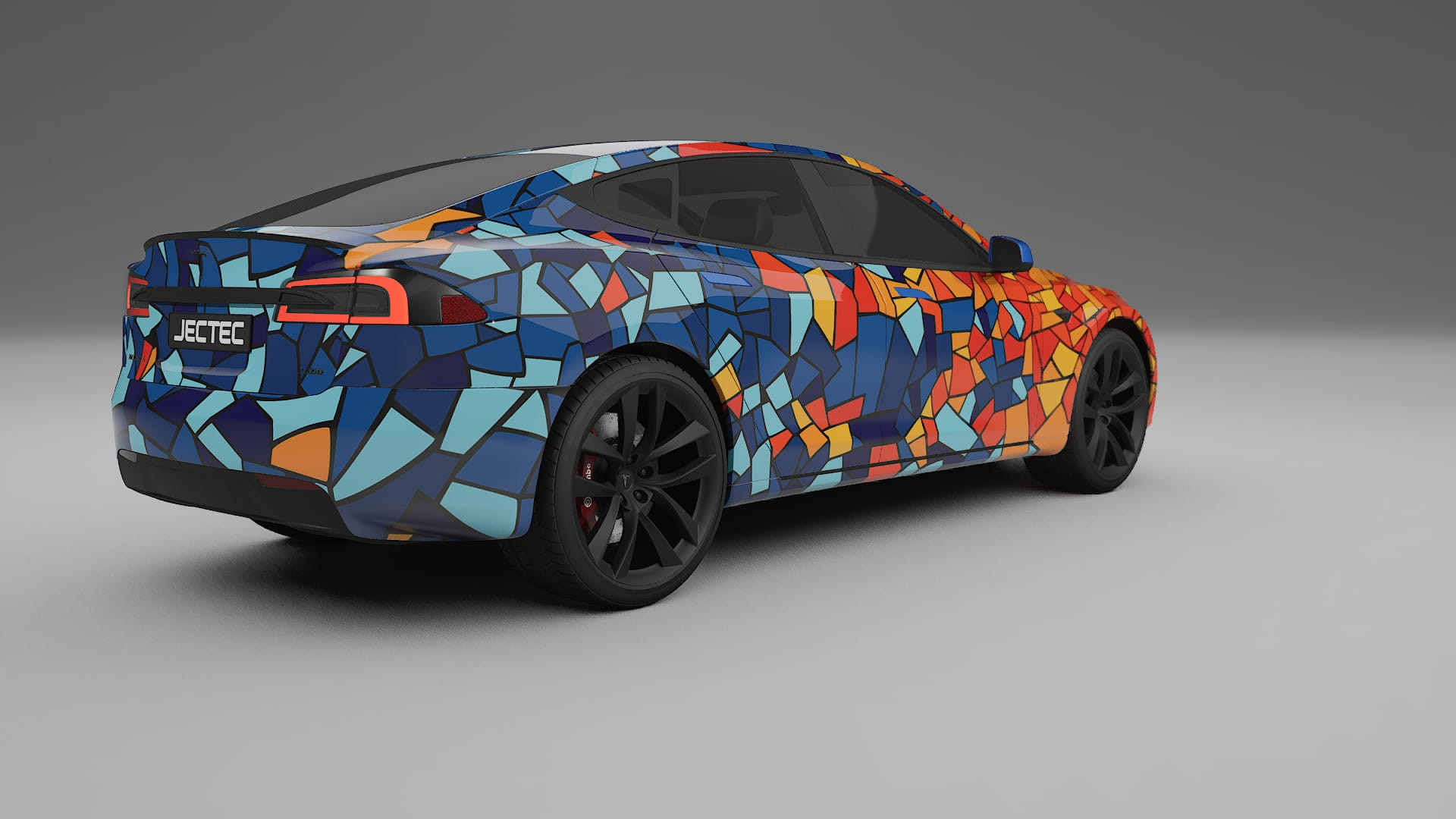 Tesla Model-S Refresh BARCELONA – Ontworpen Wrap PPF Kit van Printbaar Polyurethaanfolie