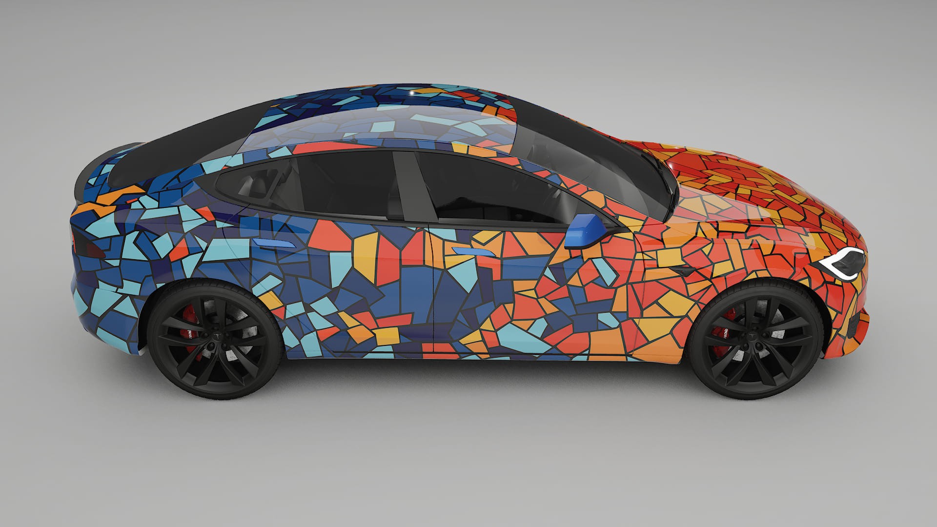 Tesla Model-S Refresh BARCELONA – Ontworpen Wrap PPF Kit van Printbaar Polyurethaanfolie