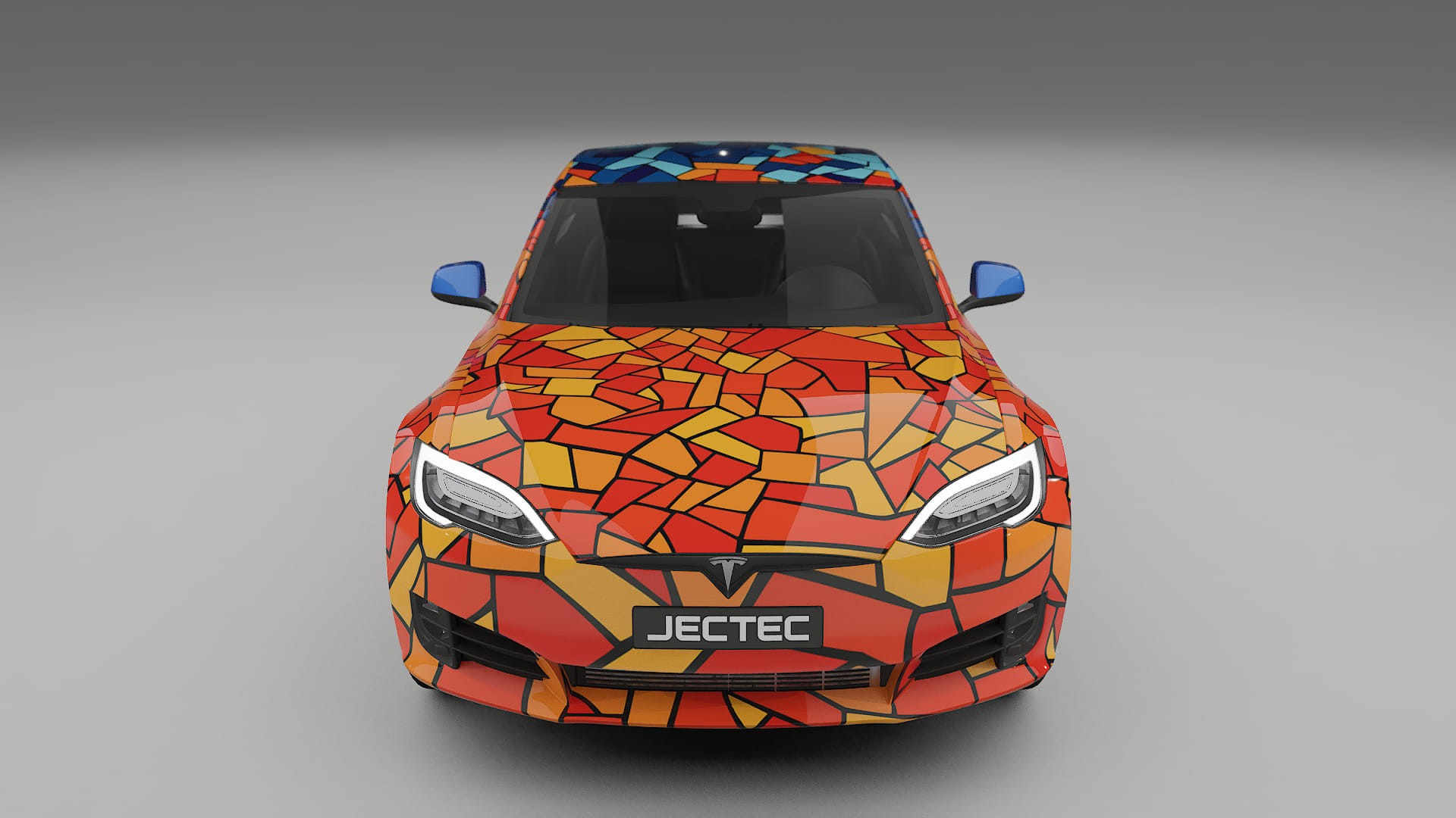 Tesla Model-S Refresh BARCELONA – Ontworpen Wrap PPF Kit van Printbaar Polyurethaanfolie