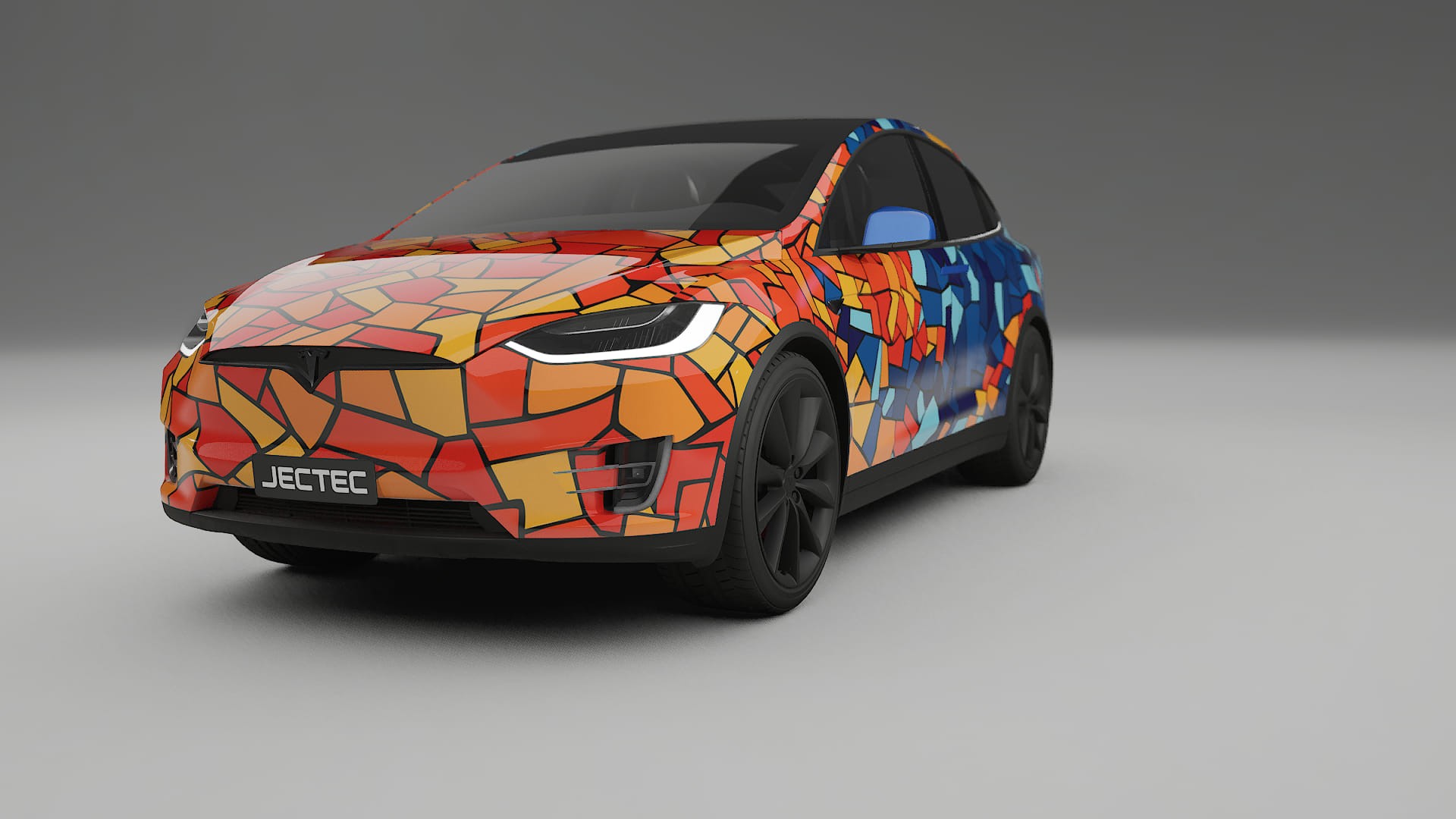 Tesla Model X BARCELONA – Ontworpen Wrap PPF Kit van Printbaar Polyurethaanfolie