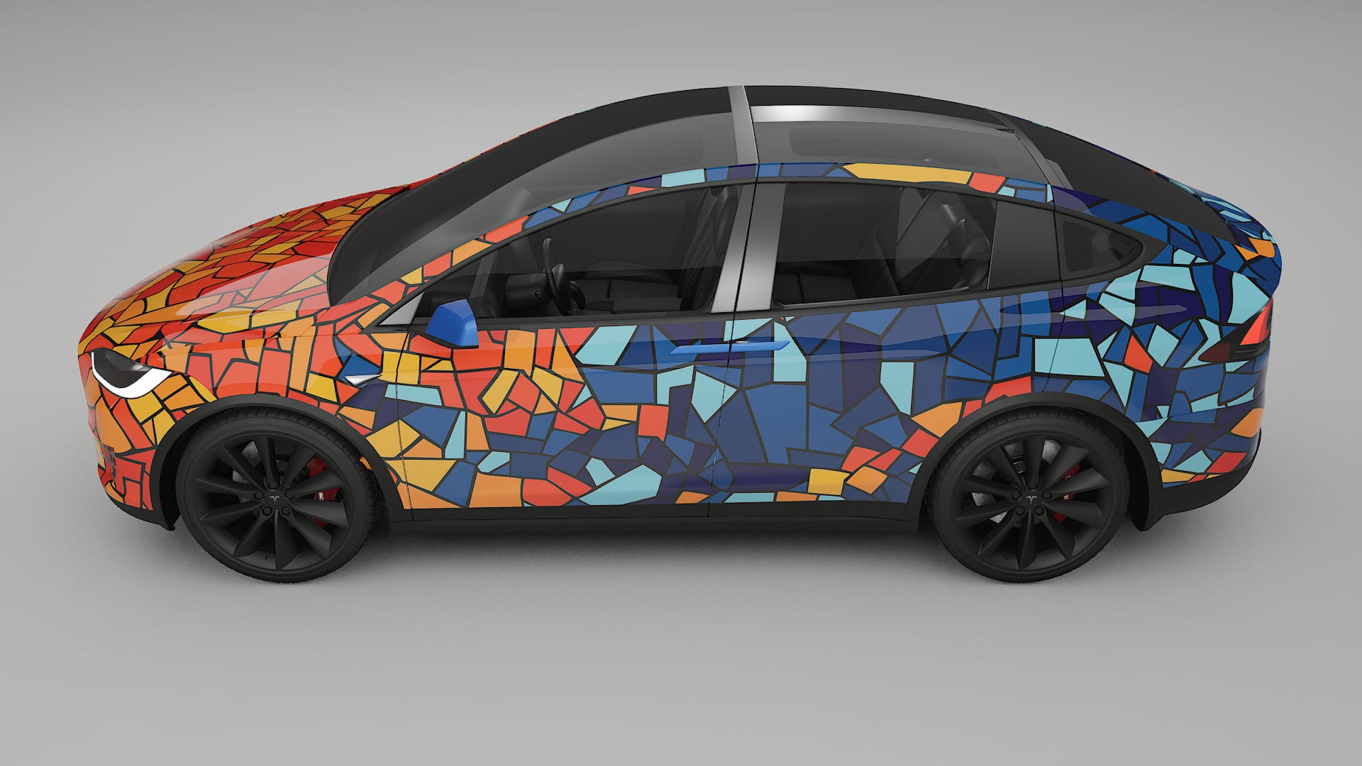 Tesla Model X BARCELONA – Ontworpen Wrap PPF Kit van Printbaar Polyurethaanfolie