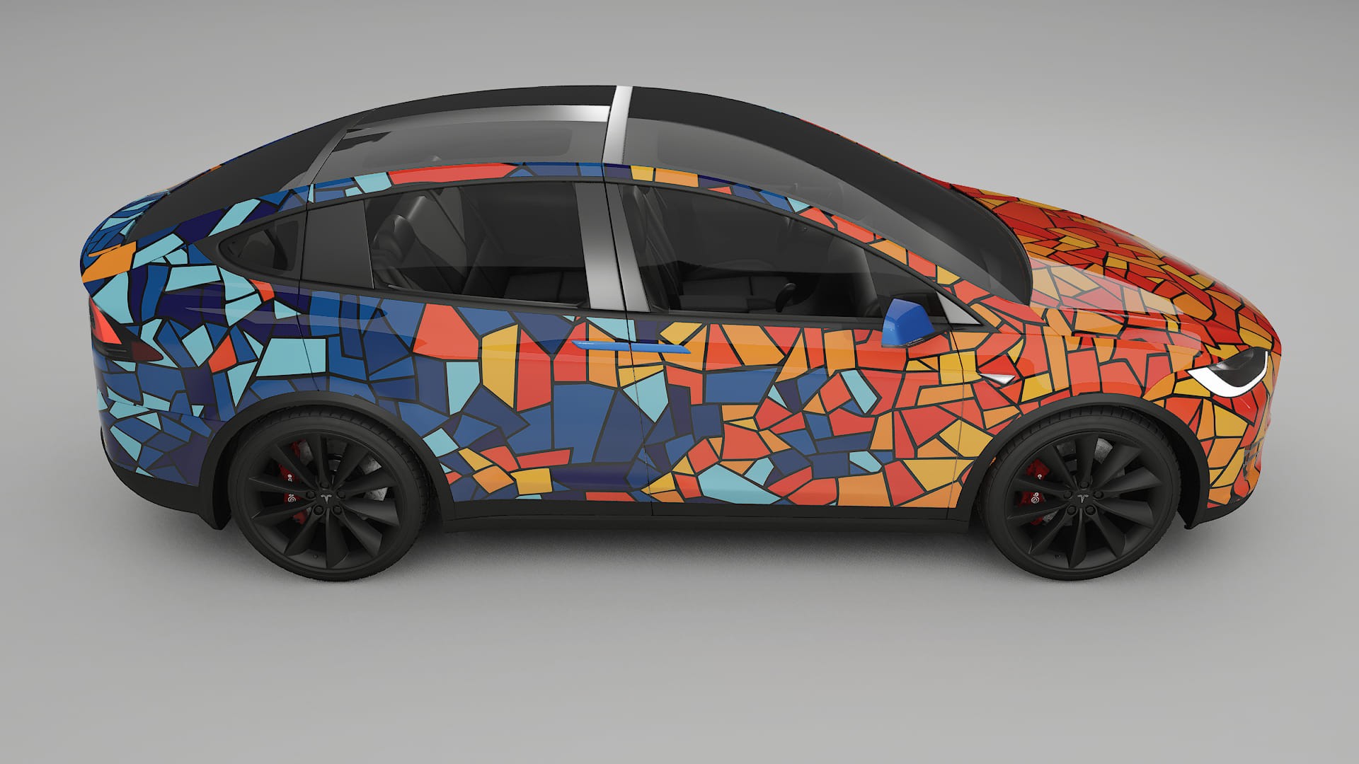 Tesla Model X BARCELONA – Ontworpen Wrap PPF Kit van Printbaar Polyurethaanfolie