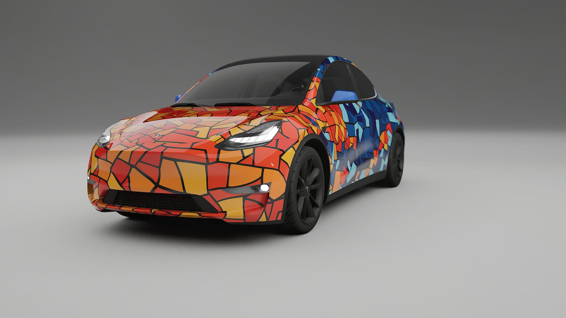 Tesla Model Y BARCELONA – Ontworpen Wrap PPF Kit van Printbaar Polyurethaanfolie