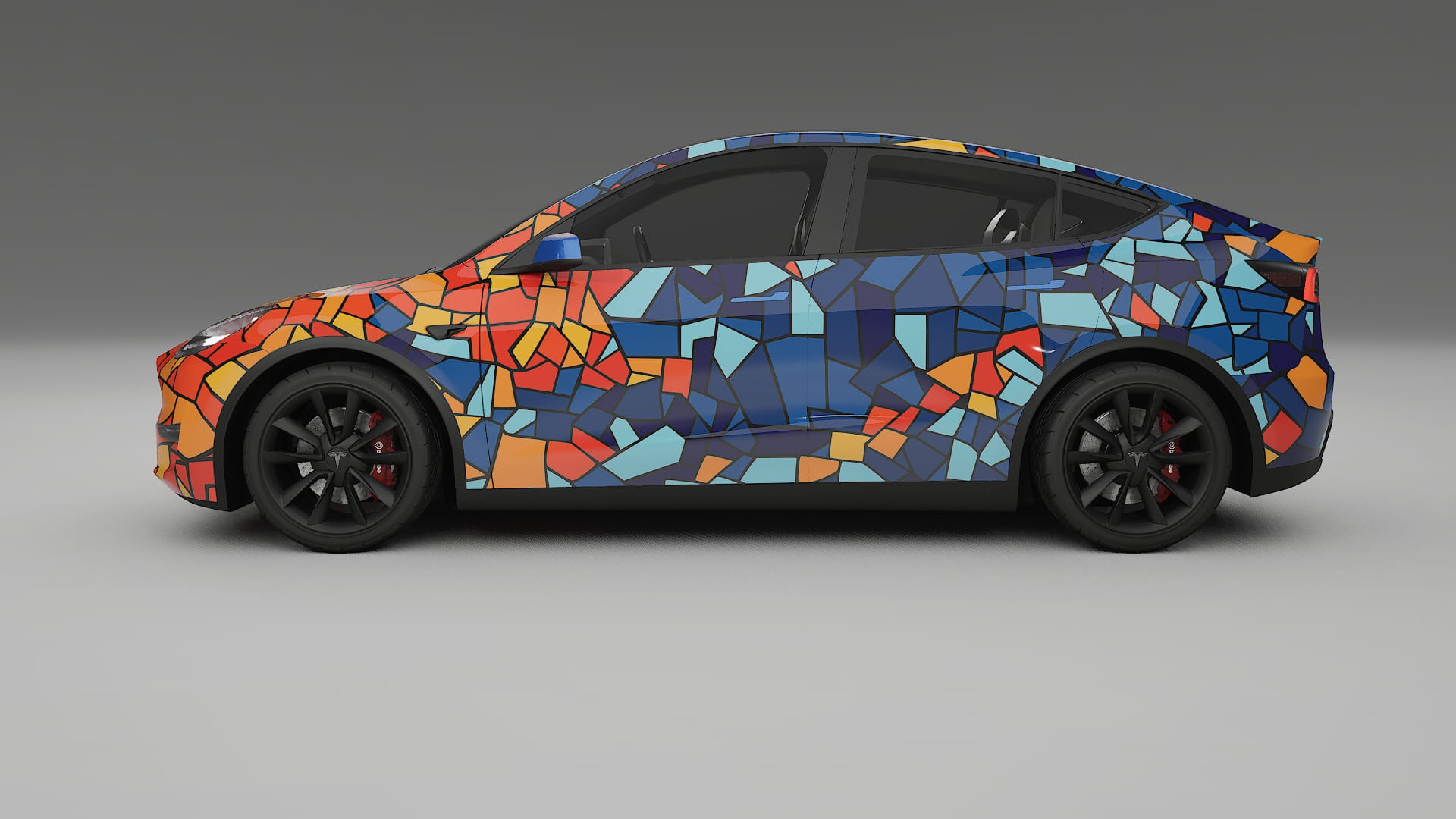Tesla Model Y BARCELONA – Ontworpen Wrap PPF Kit van Printbaar Polyurethaanfolie