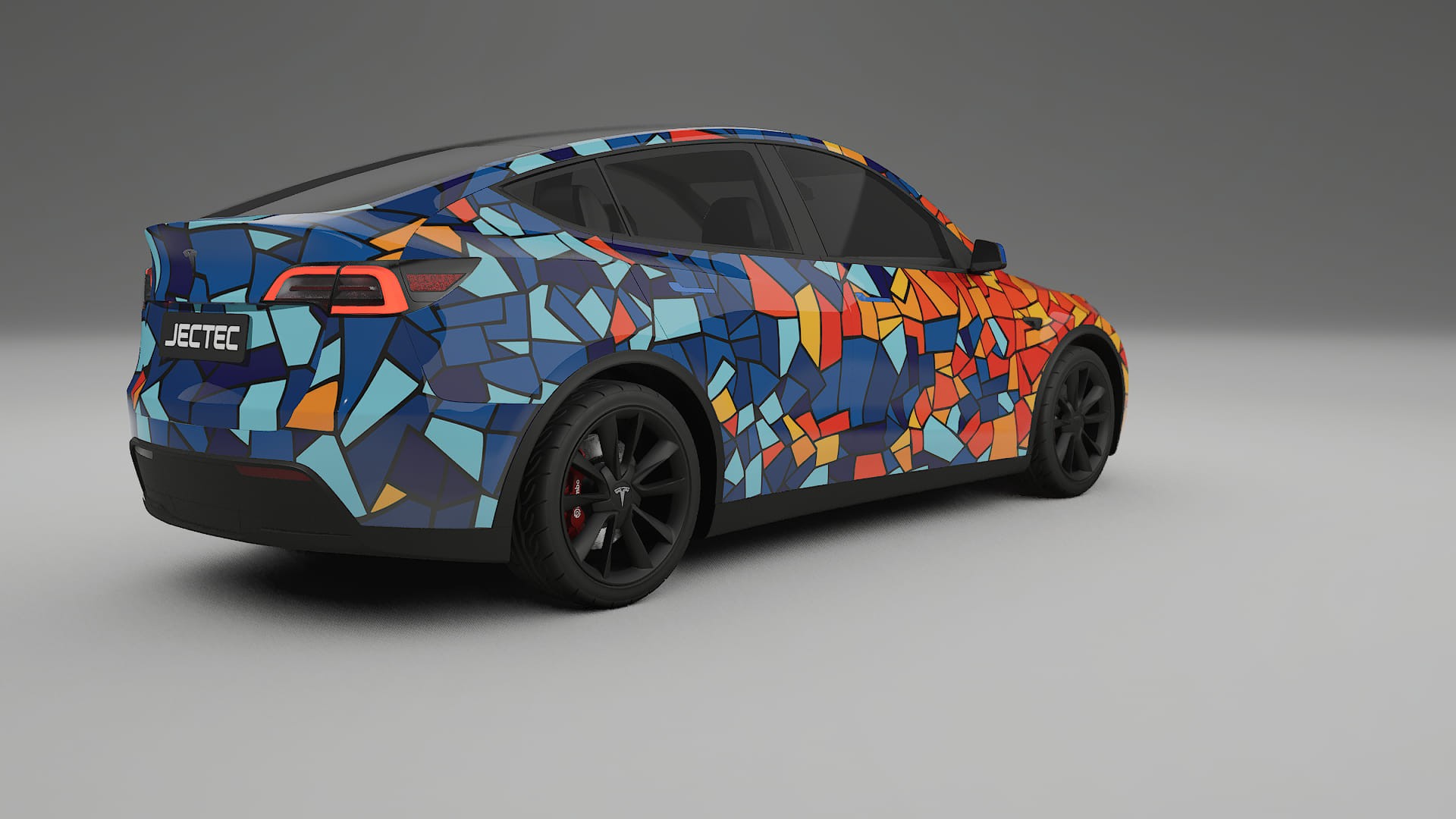 Tesla Model Y BARCELONA – Ontworpen Wrap PPF Kit van Printbaar Polyurethaanfolie