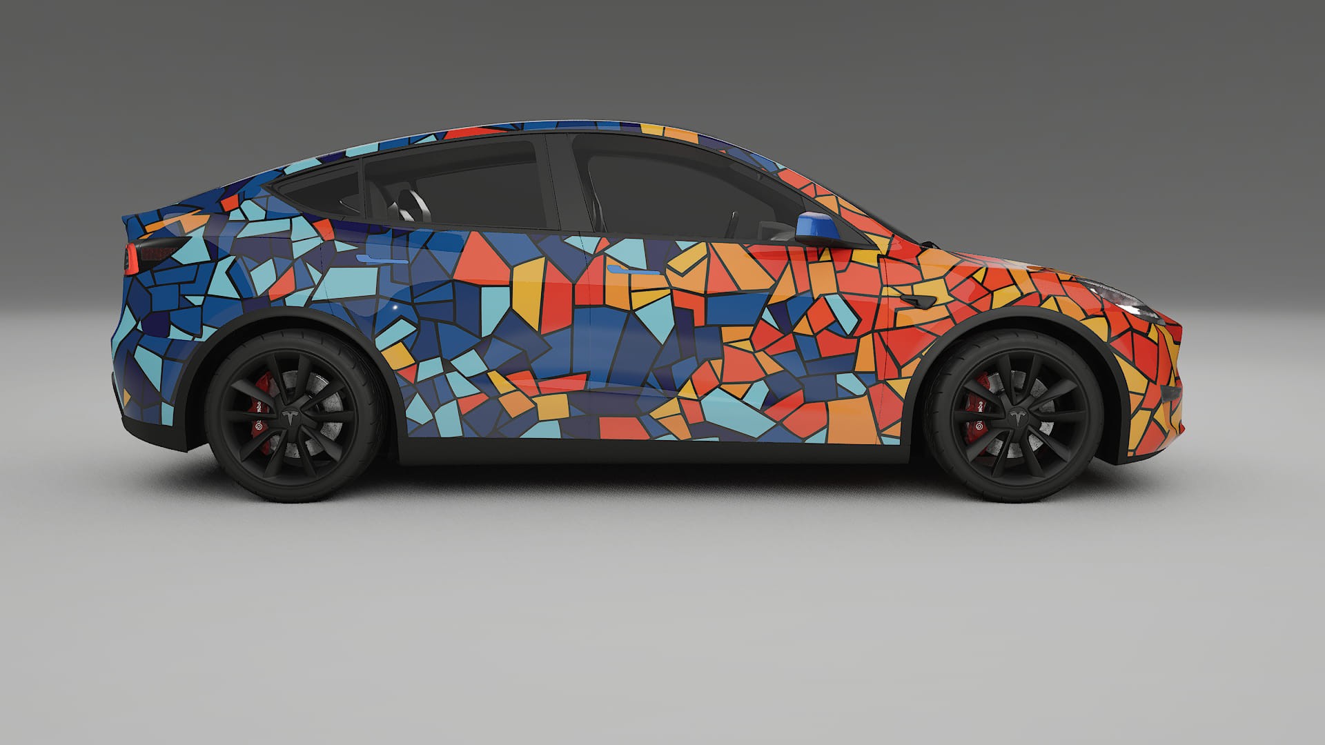 Tesla Model Y BARCELONA – Ontworpen Wrap PPF Kit van Printbaar Polyurethaanfolie