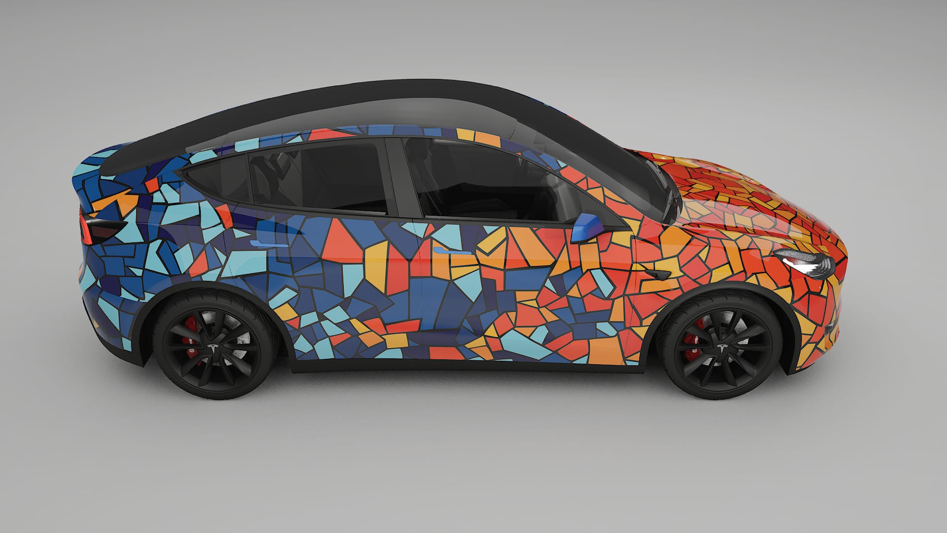 Tesla Model Y BARCELONA – Ontworpen Wrap PPF Kit van Printbaar Polyurethaanfolie