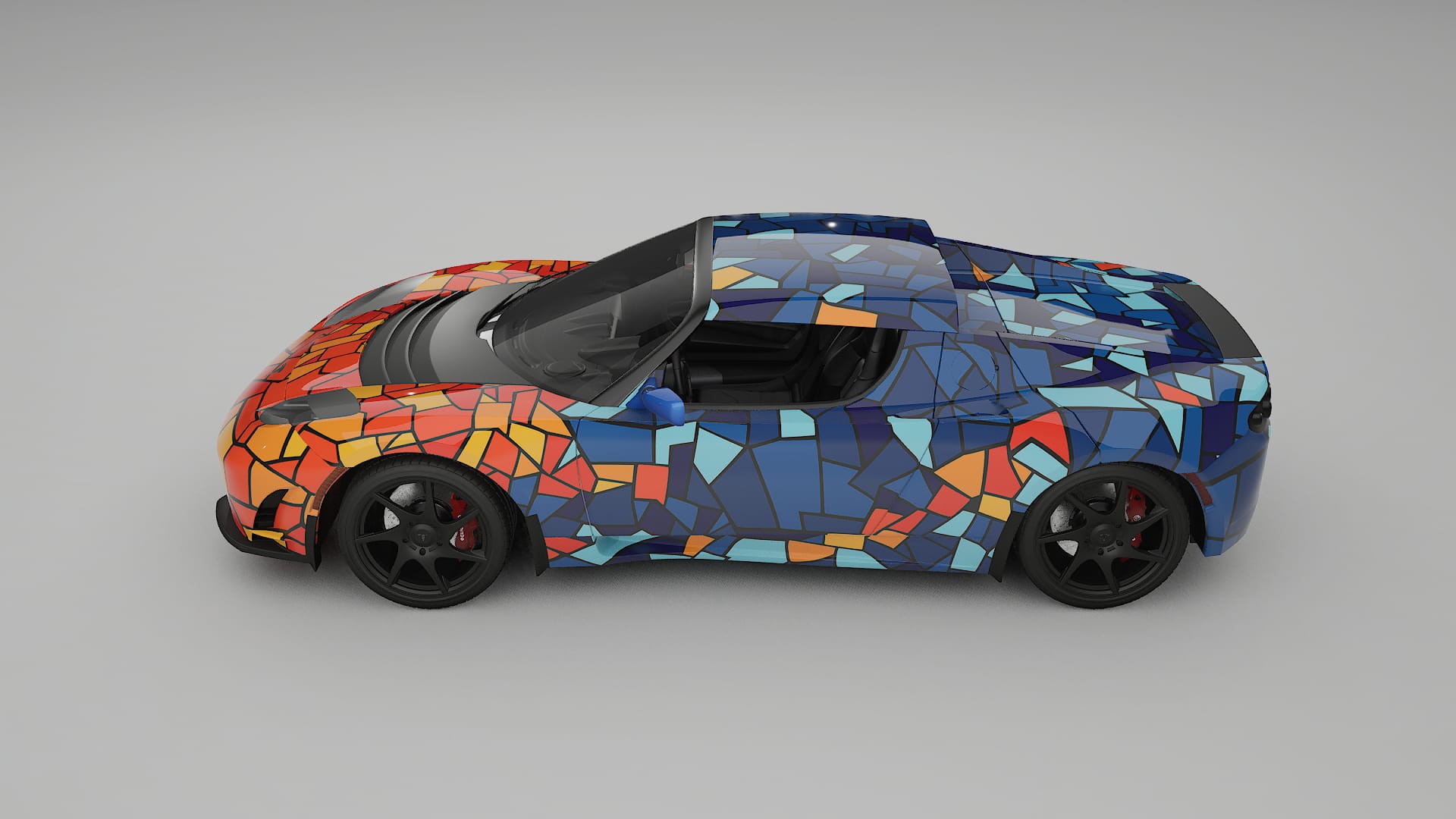 Tesla Roadster 2.5 BARCELONA – Ontworpen Wrap PPF Kit van Printbaar Polyurethaanfolie