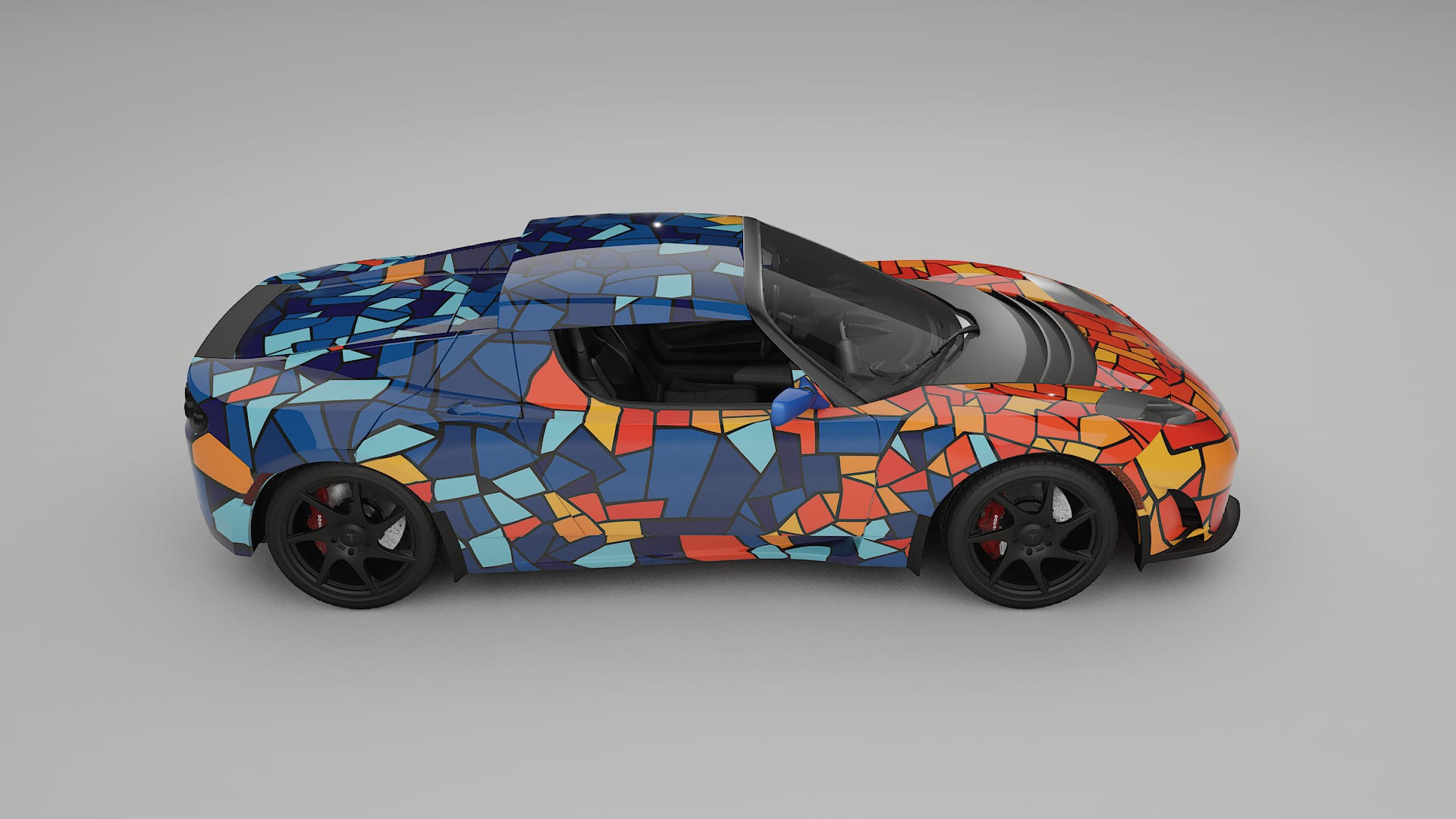 Tesla Roadster 2.5 BARCELONA – Ontworpen Wrap PPF Kit van Printbaar Polyurethaanfolie