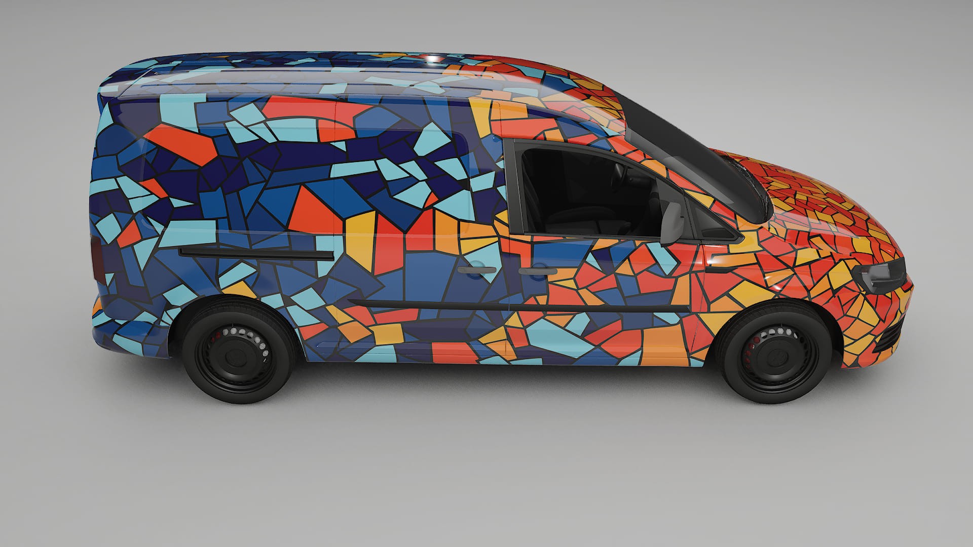 VW Caddy Maxi SB BARCELONA – Ontworpen Wrap PPF Kit van Printbaar Polyurethaanfolie