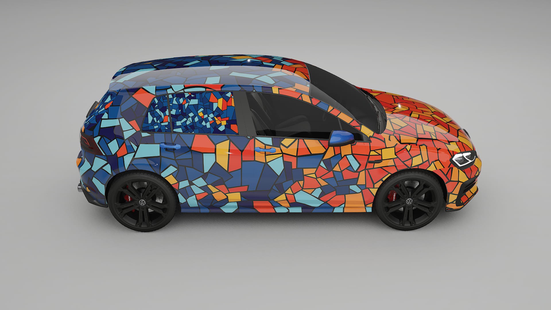 VW Golf Mk7 BARCELONA – Ontworpen Wrap PPF Kit van Printbaar Polyurethaanfolie