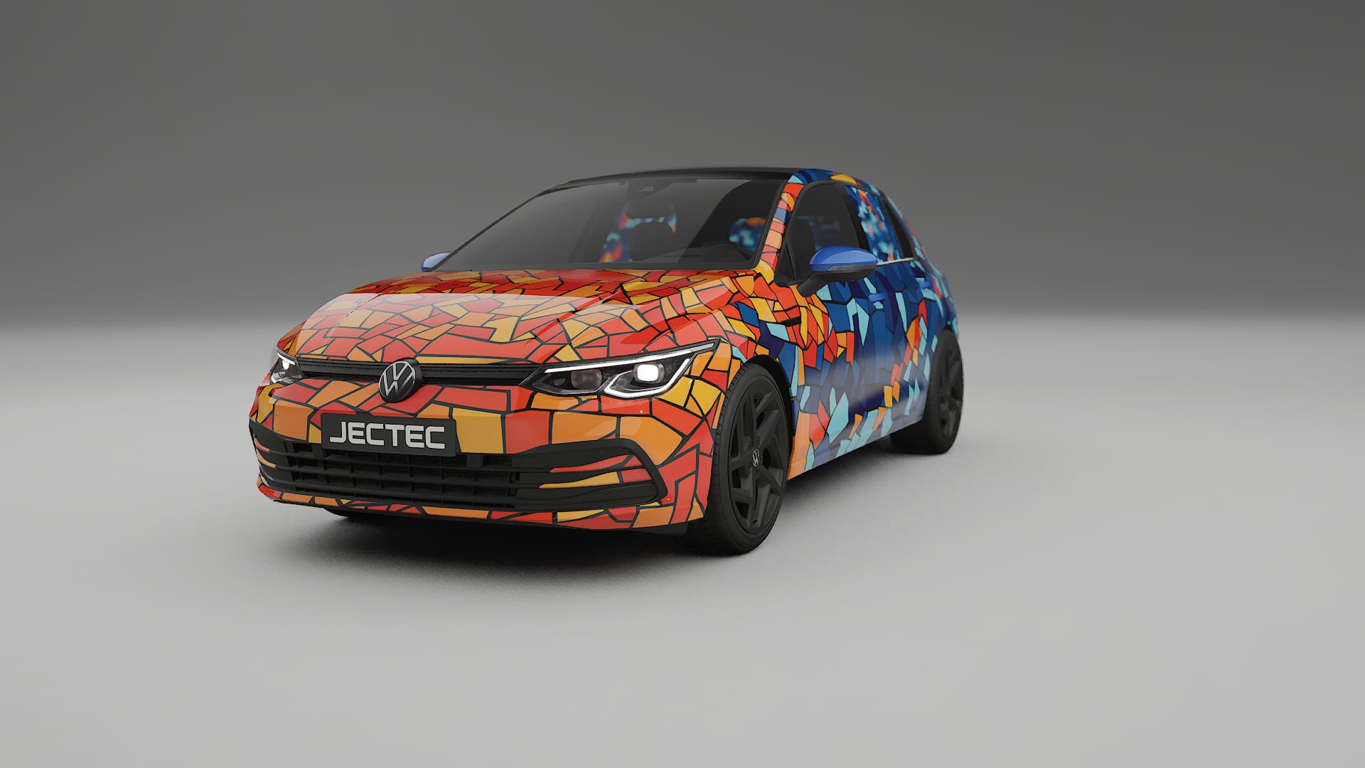 VW Golf Mk8 BARCELONA – Ontworpen Wrap PPF Kit van Printbaar Polyurethaanfolie