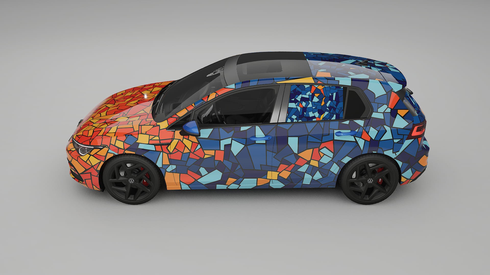 VW Golf Mk8 BARCELONA – Ontworpen Wrap PPF Kit van Printbaar Polyurethaanfolie