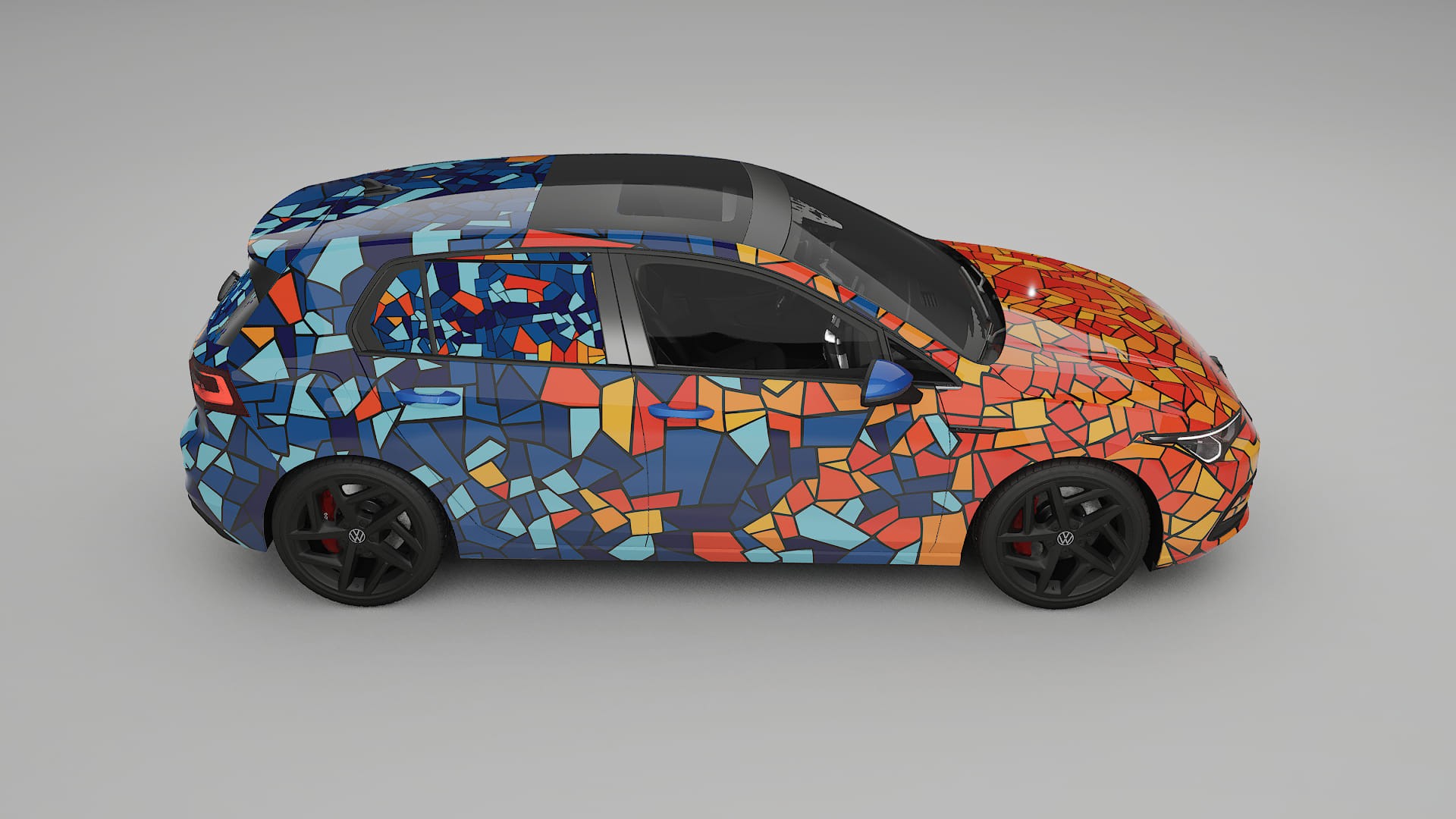 VW Golf Mk8 BARCELONA – Ontworpen Wrap PPF Kit van Printbaar Polyurethaanfolie