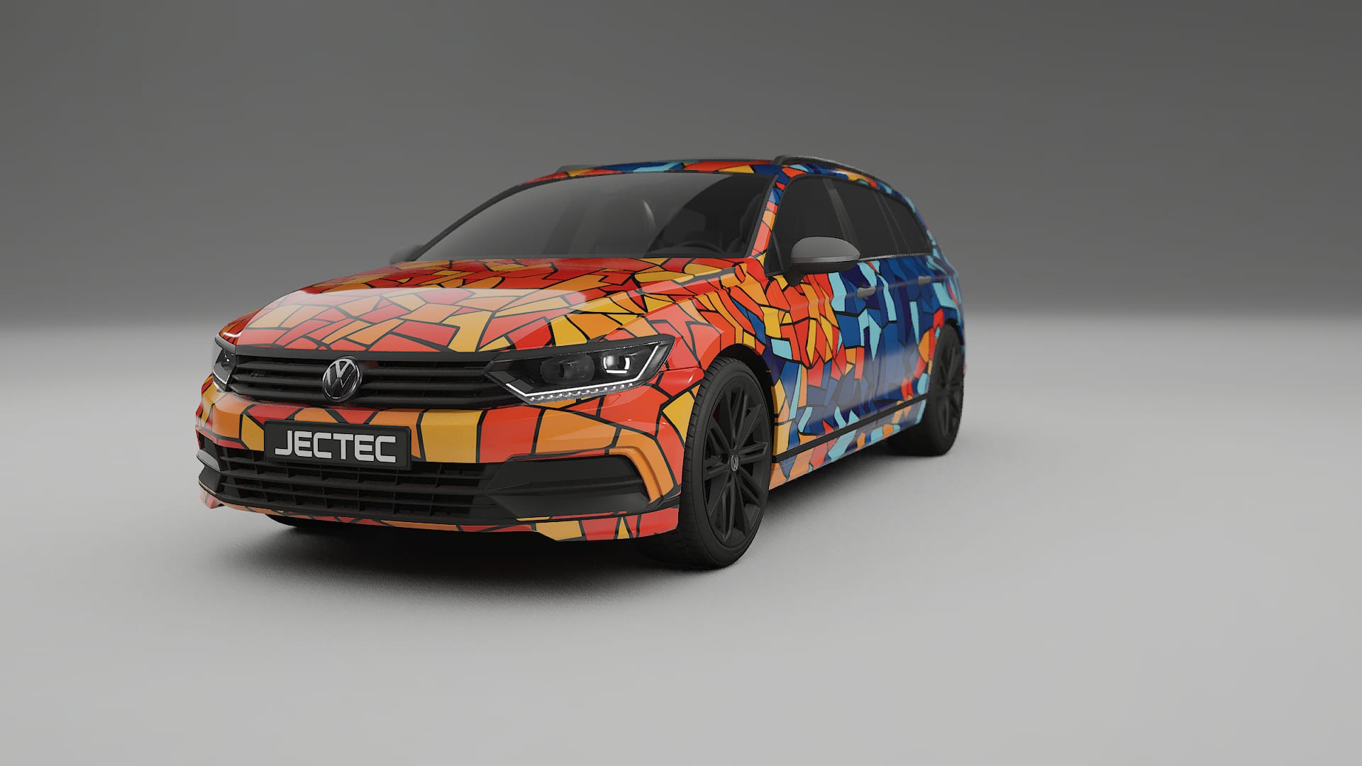 VW Passat VariantR B8 BARCELONA – Ontworpen Wrap PPF Kit van Printbaar Polyurethaanfolie