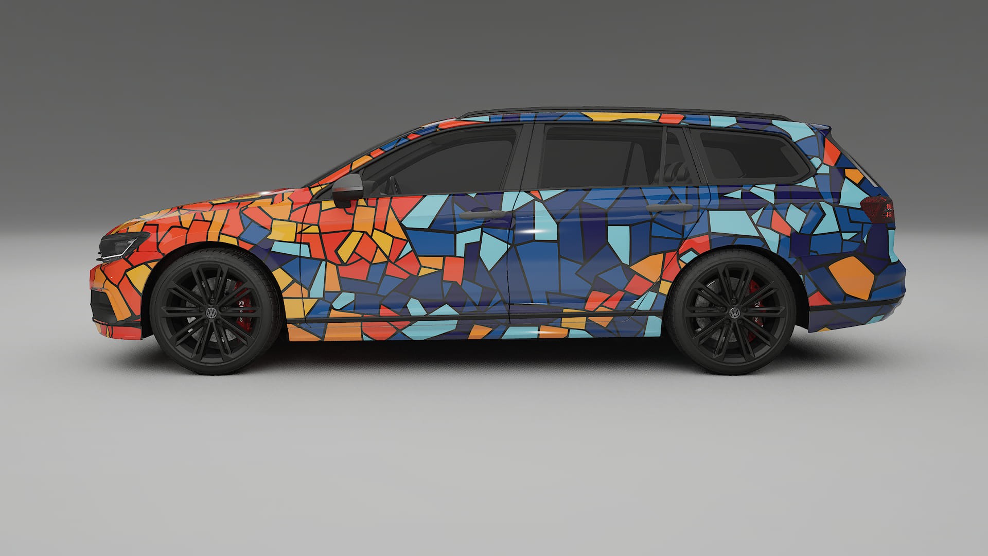 VW Passat VariantR B8 BARCELONA – Ontworpen Wrap PPF Kit van Printbaar Polyurethaanfolie