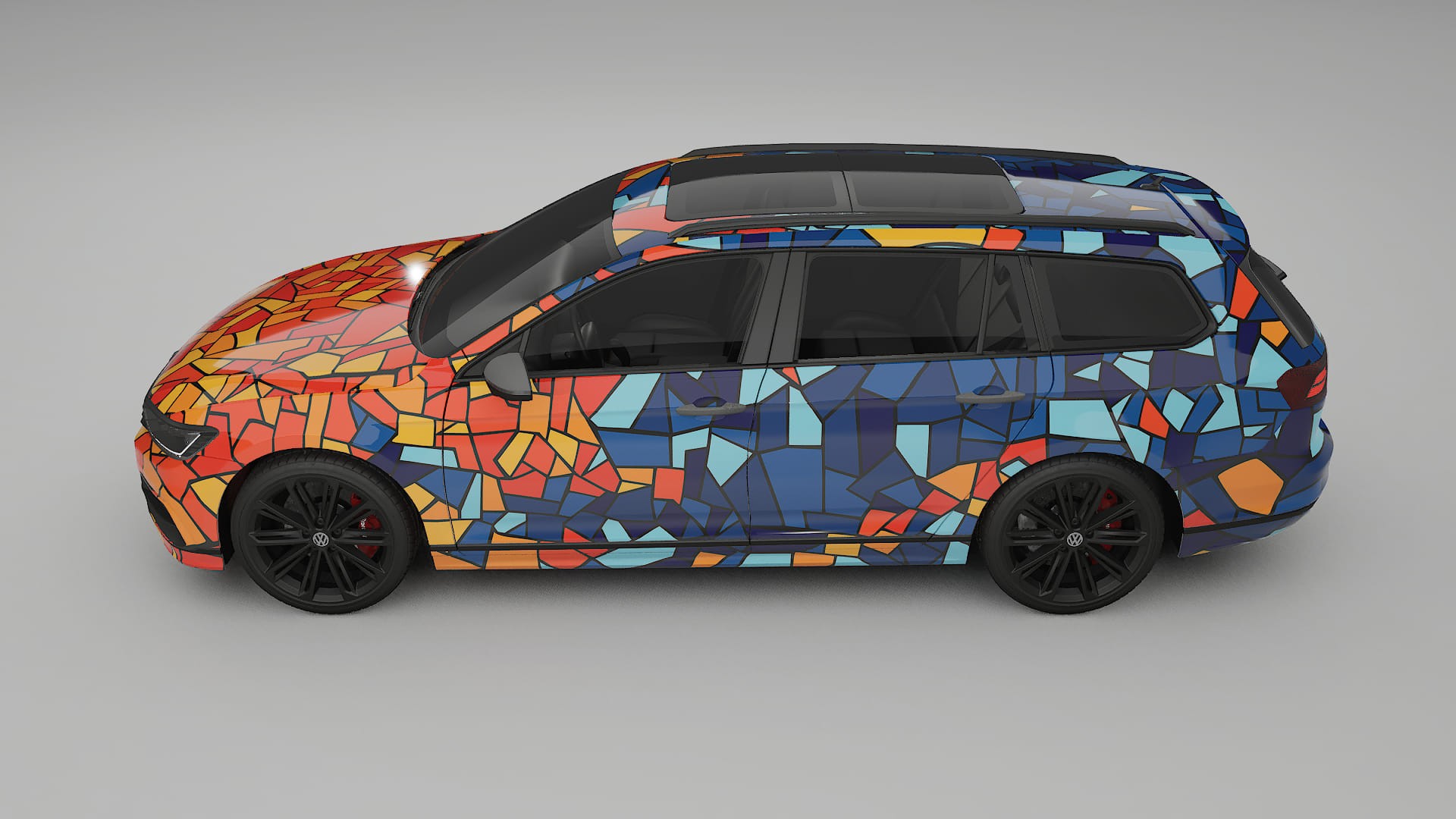VW Passat VariantR B8 BARCELONA – Ontworpen Wrap PPF Kit van Printbaar Polyurethaanfolie