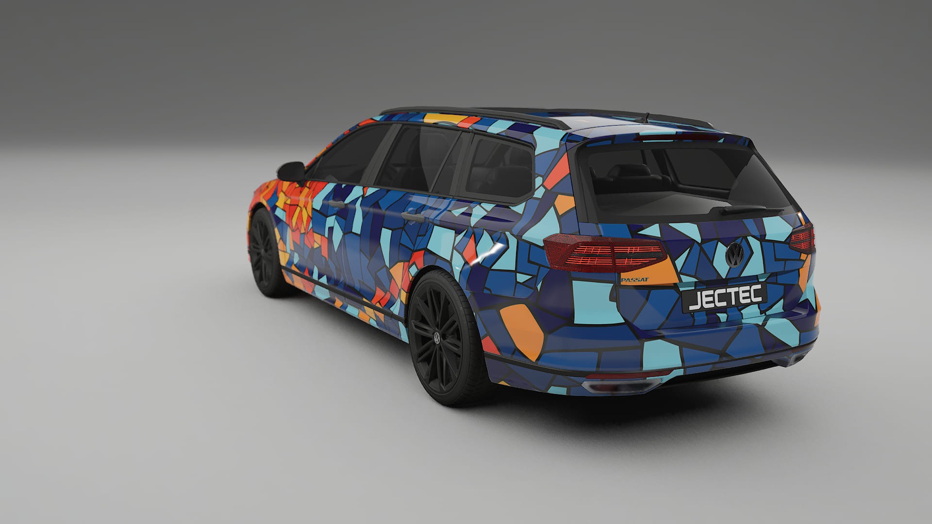 VW Passat VariantR B8 BARCELONA – Ontworpen Wrap PPF Kit van Printbaar Polyurethaanfolie