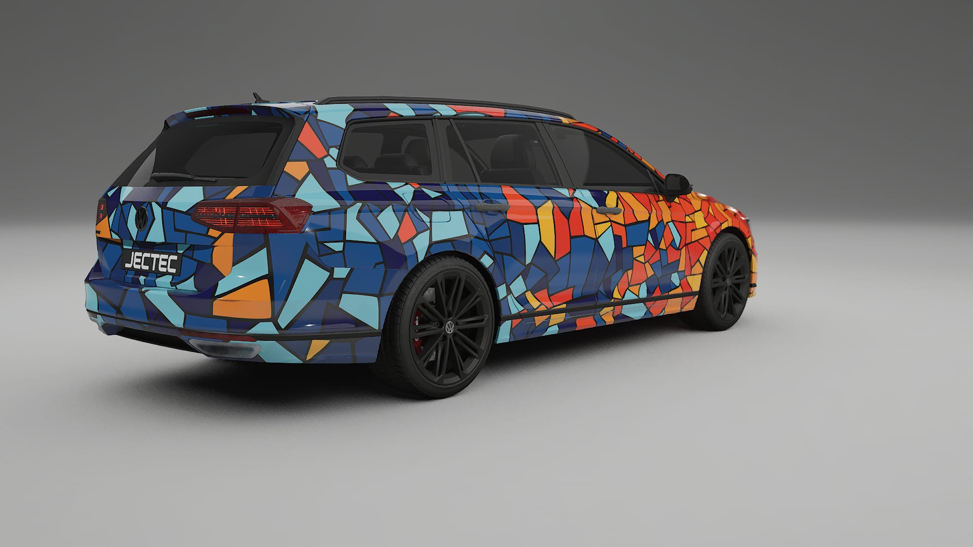 VW Passat VariantR B8 BARCELONA – Ontworpen Wrap PPF Kit van Printbaar Polyurethaanfolie