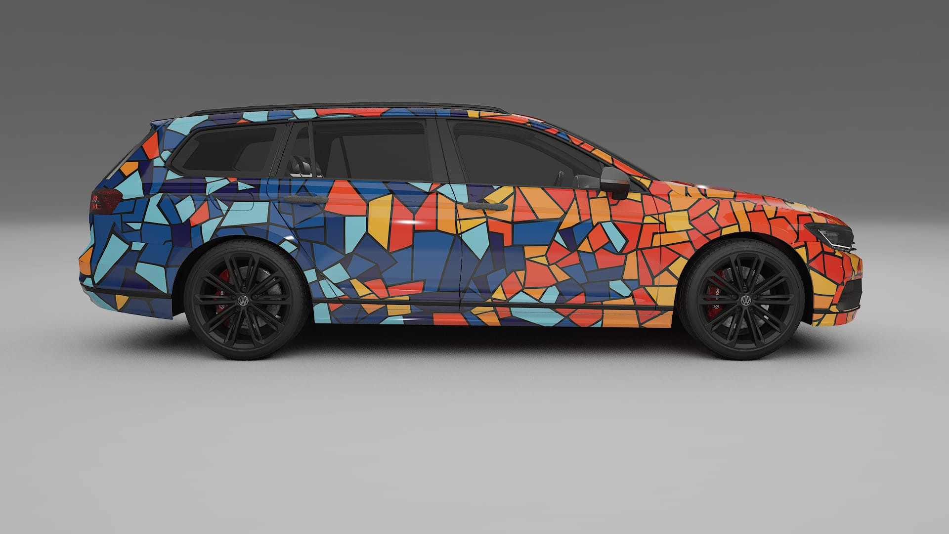VW Passat VariantR B8 BARCELONA – Ontworpen Wrap PPF Kit van Printbaar Polyurethaanfolie