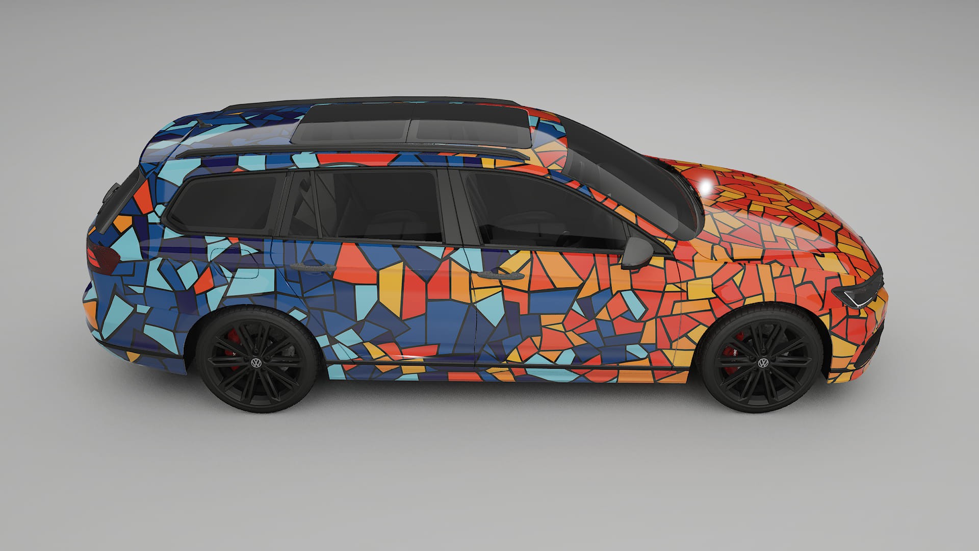 VW Passat VariantR B8 BARCELONA – Ontworpen Wrap PPF Kit van Printbaar Polyurethaanfolie