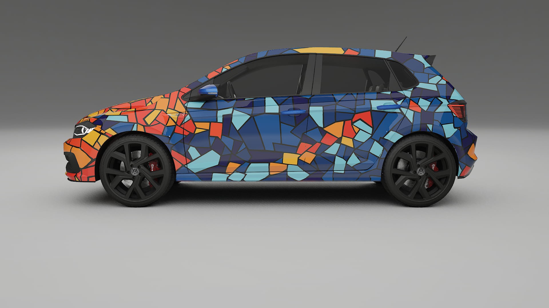 VW Polo GTI VI BARCELONA – Ontworpen Wrap PPF Kit van Printbaar Polyurethaanfolie