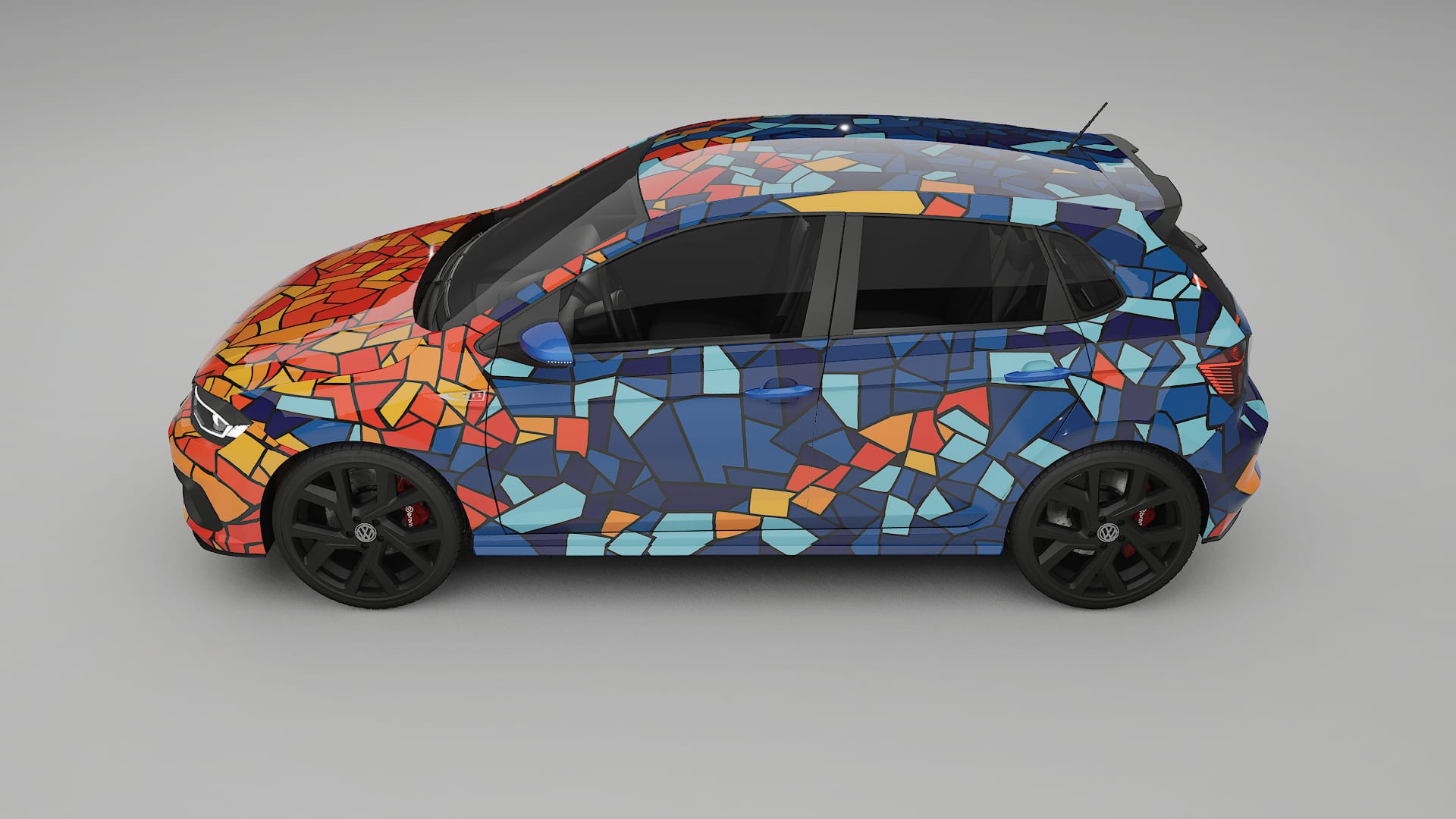 VW Polo GTI VI BARCELONA – Ontworpen Wrap PPF Kit van Printbaar Polyurethaanfolie