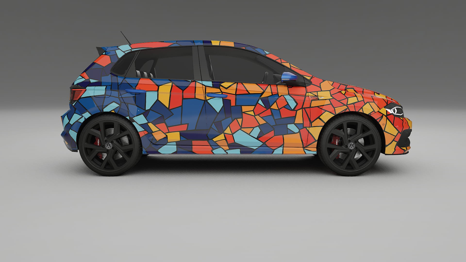 VW Polo GTI VI BARCELONA – Ontworpen Wrap PPF Kit van Printbaar Polyurethaanfolie