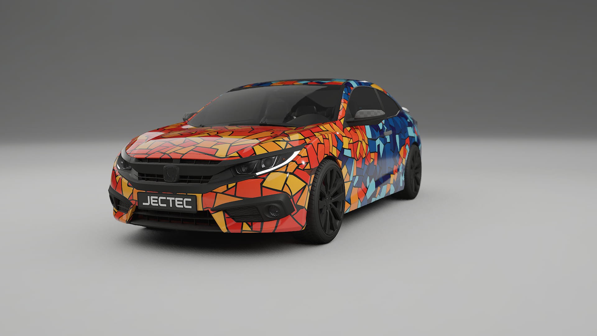 Honda Civic coupe prefacelift pre-LCI BARCELONA – Ontworpen Wrap PPF Kit van Printbaar Polyurethaanfolie