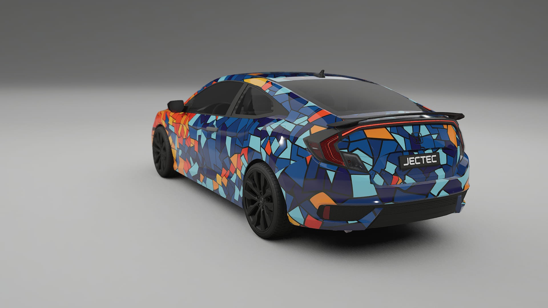 Honda Civic coupe prefacelift pre-LCI BARCELONA – Ontworpen Wrap PPF Kit van Printbaar Polyurethaanfolie