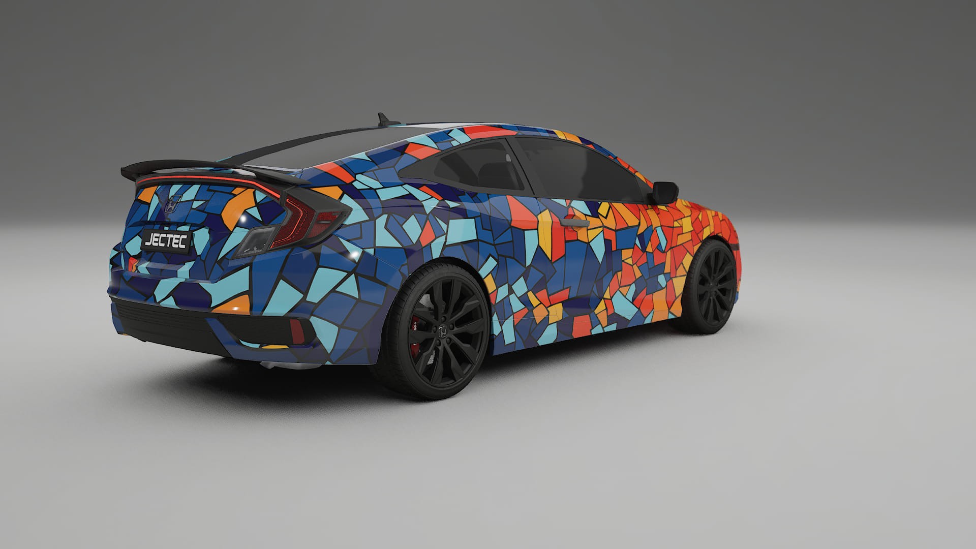 Honda Civic coupe prefacelift pre-LCI BARCELONA – Ontworpen Wrap PPF Kit van Printbaar Polyurethaanfolie