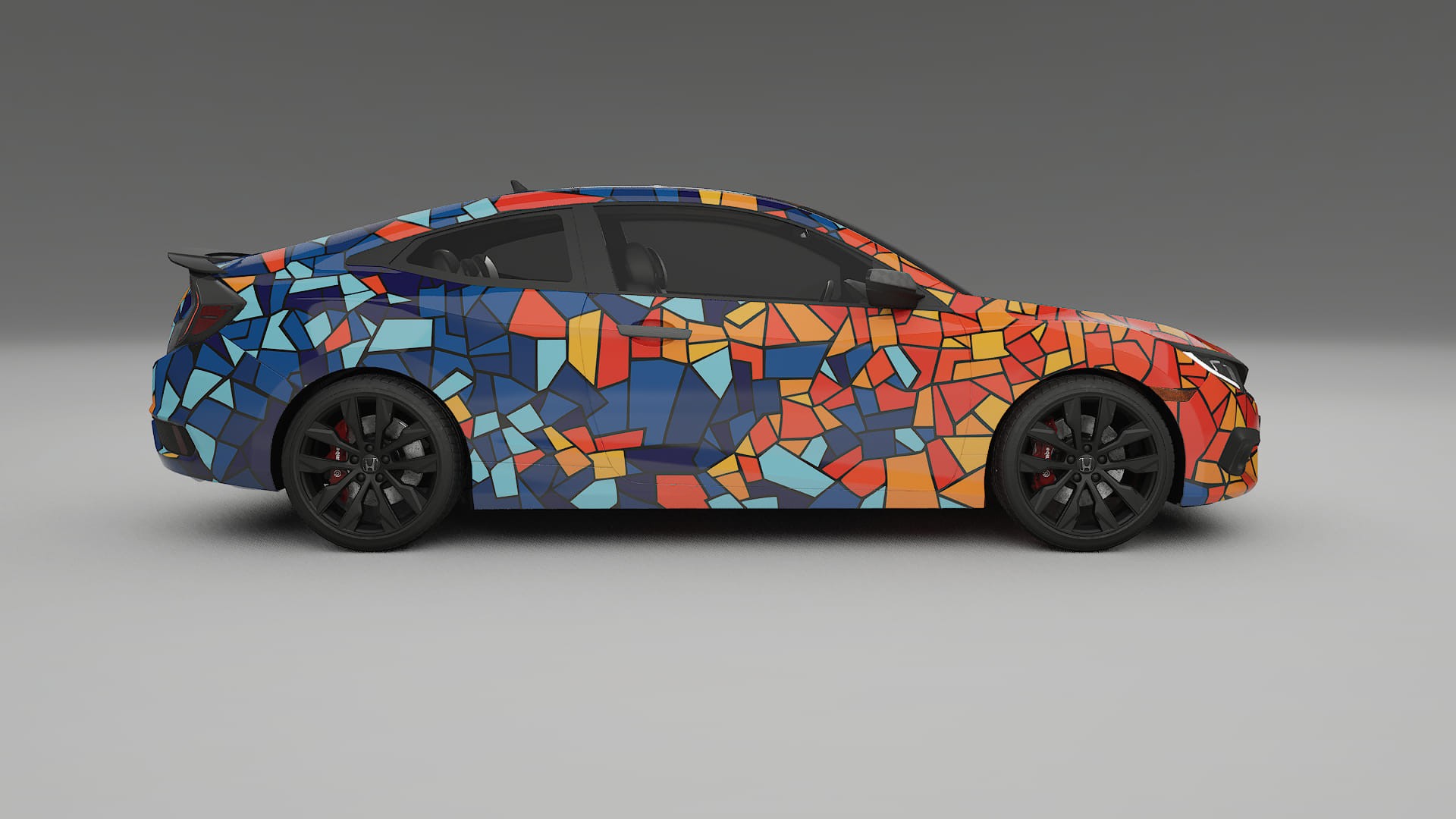 Honda Civic coupe prefacelift pre-LCI BARCELONA – Ontworpen Wrap PPF Kit van Printbaar Polyurethaanfolie