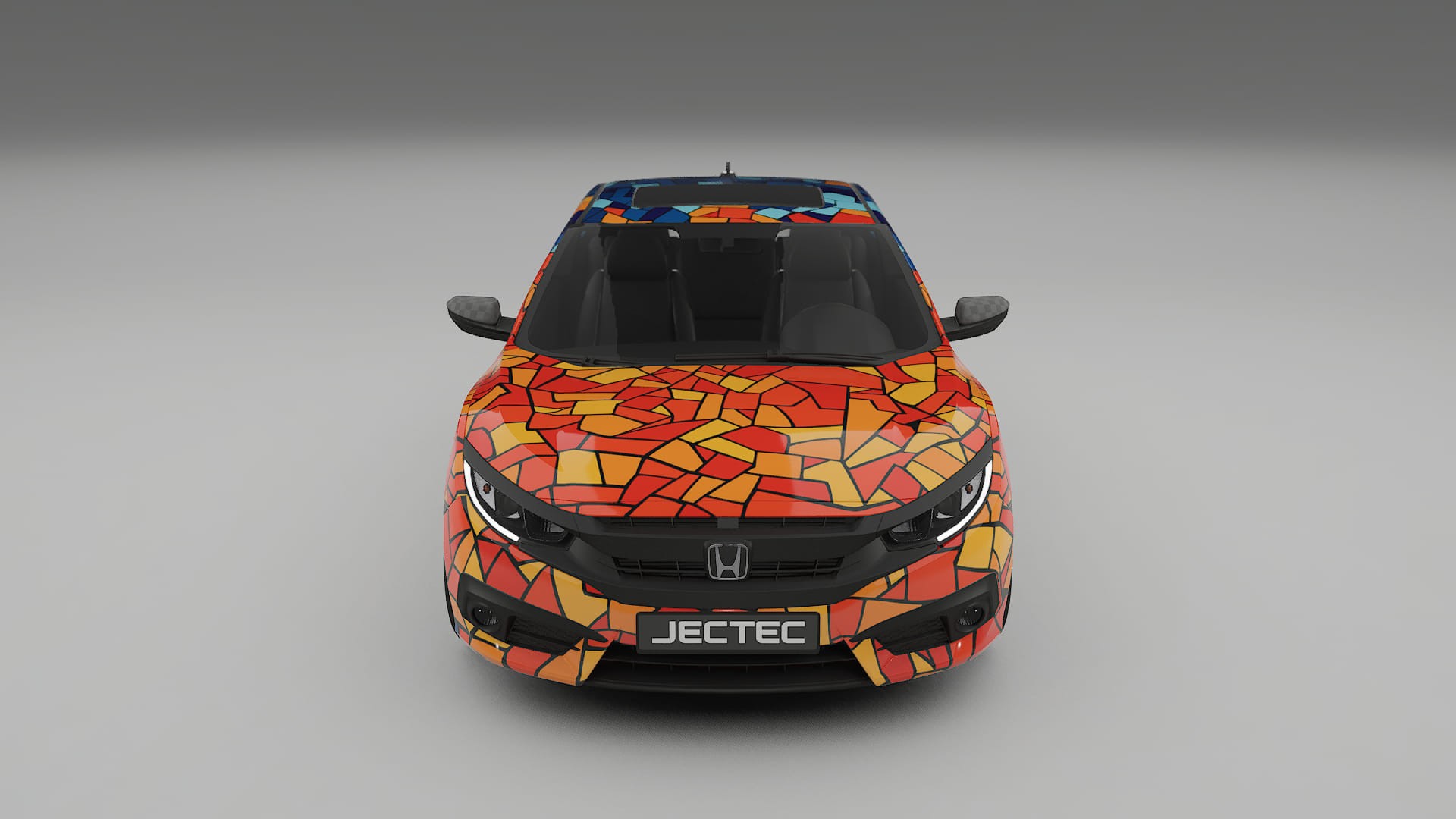 Honda Civic coupe prefacelift pre-LCI BARCELONA – Ontworpen Wrap PPF Kit van Printbaar Polyurethaanfolie